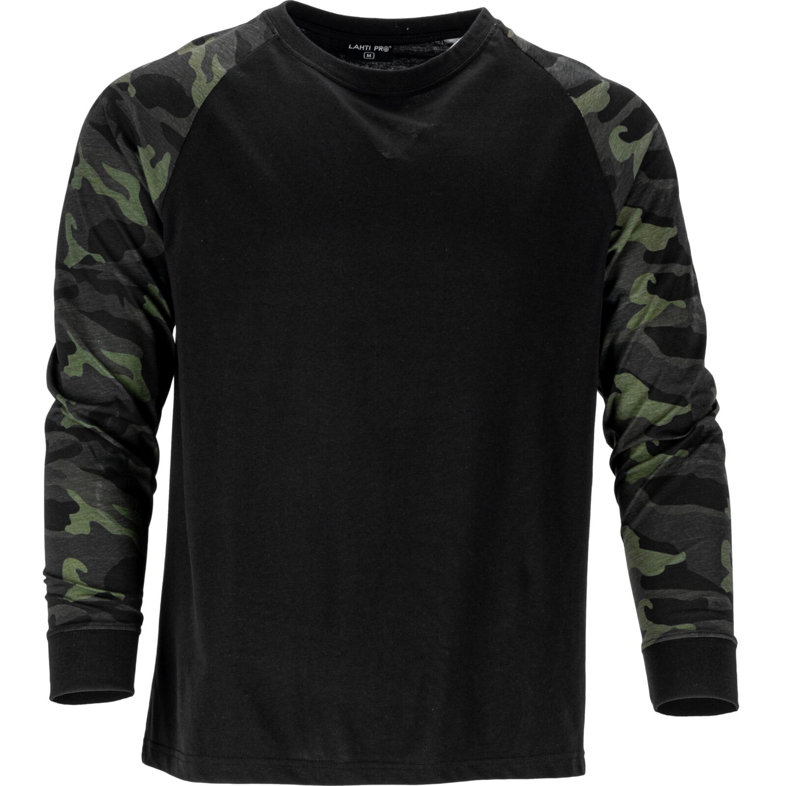 Långarmad t-shirt camo-svart 190G/M2, CE, LAHTI
