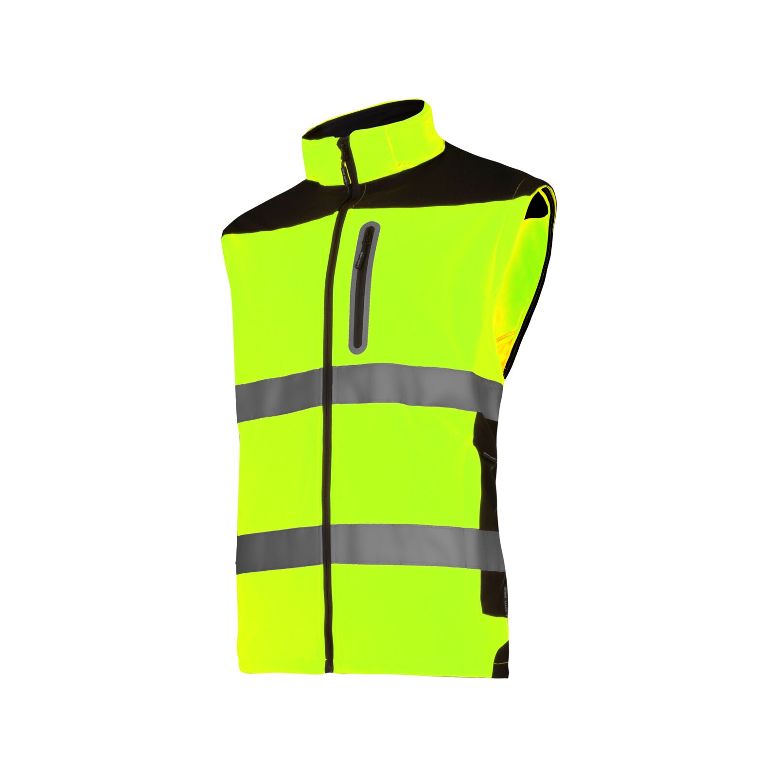 Hi-vis softshell jacket, detachable sleeves, S