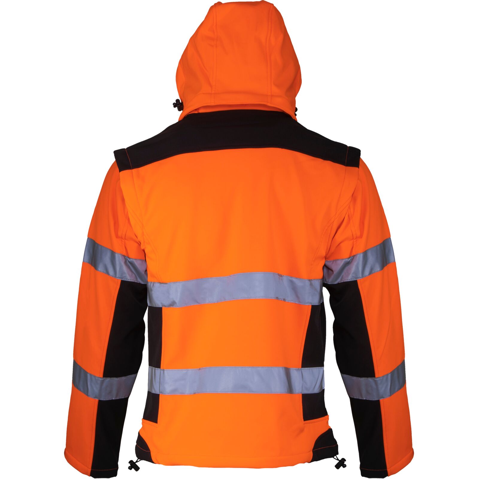 Varselsoftshelljacka orange, avtagbara ärmar