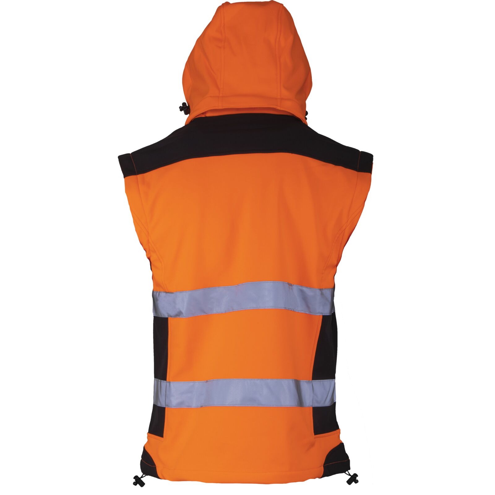 Varselsoftshelljacka orange, avtagbara ärmar