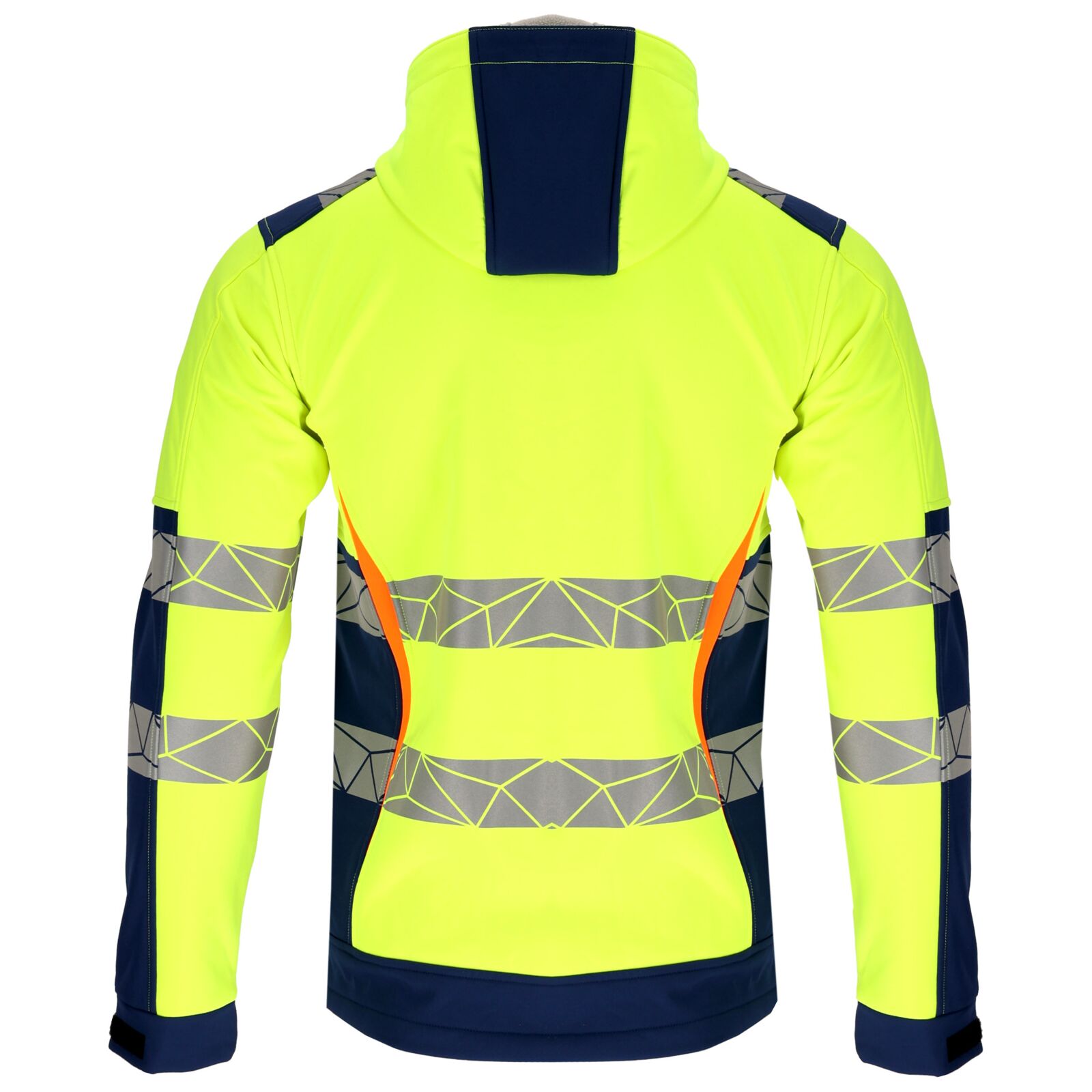Softshell warning jacket yellow-blue, size S