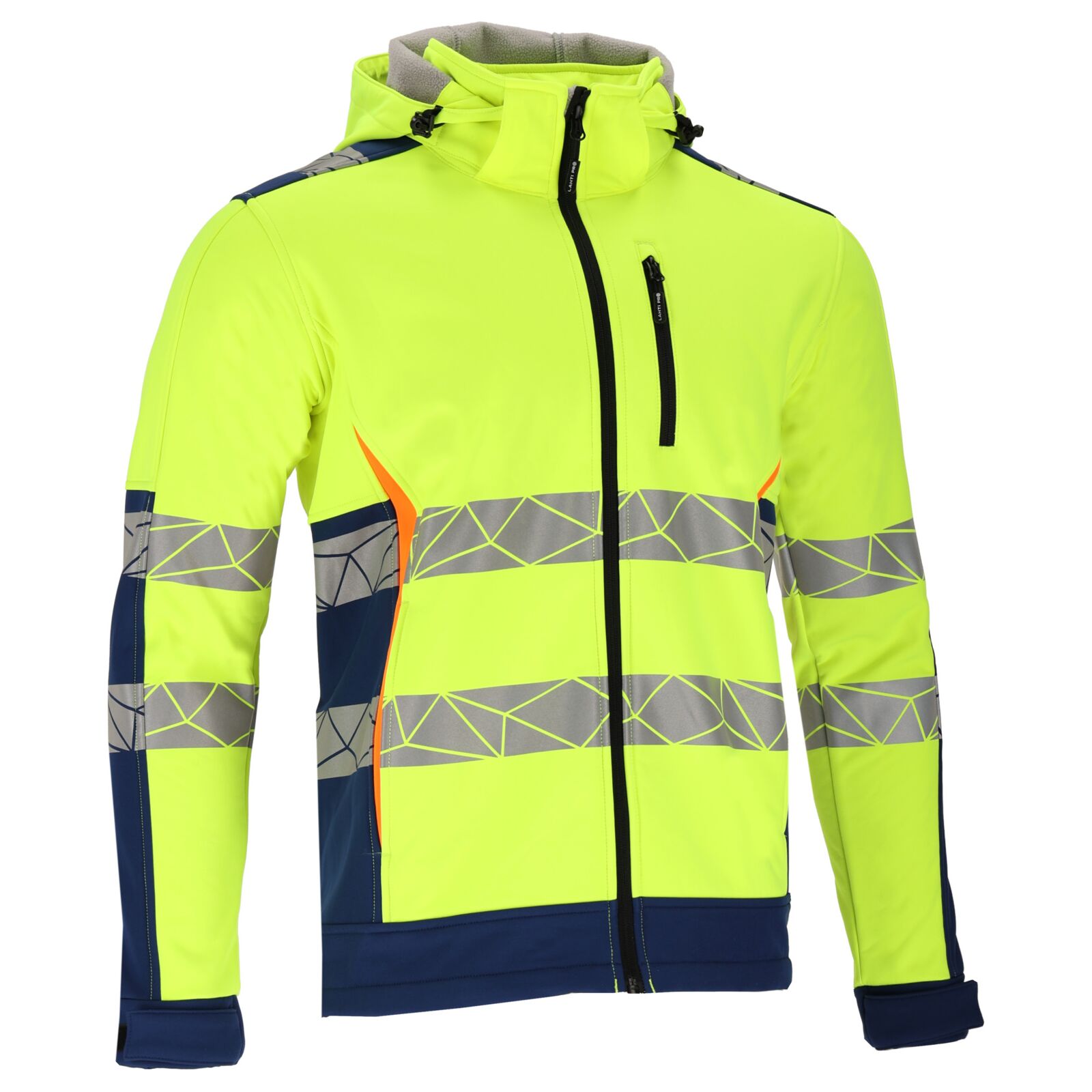 Softshell warning jacket yellow-blue, size S