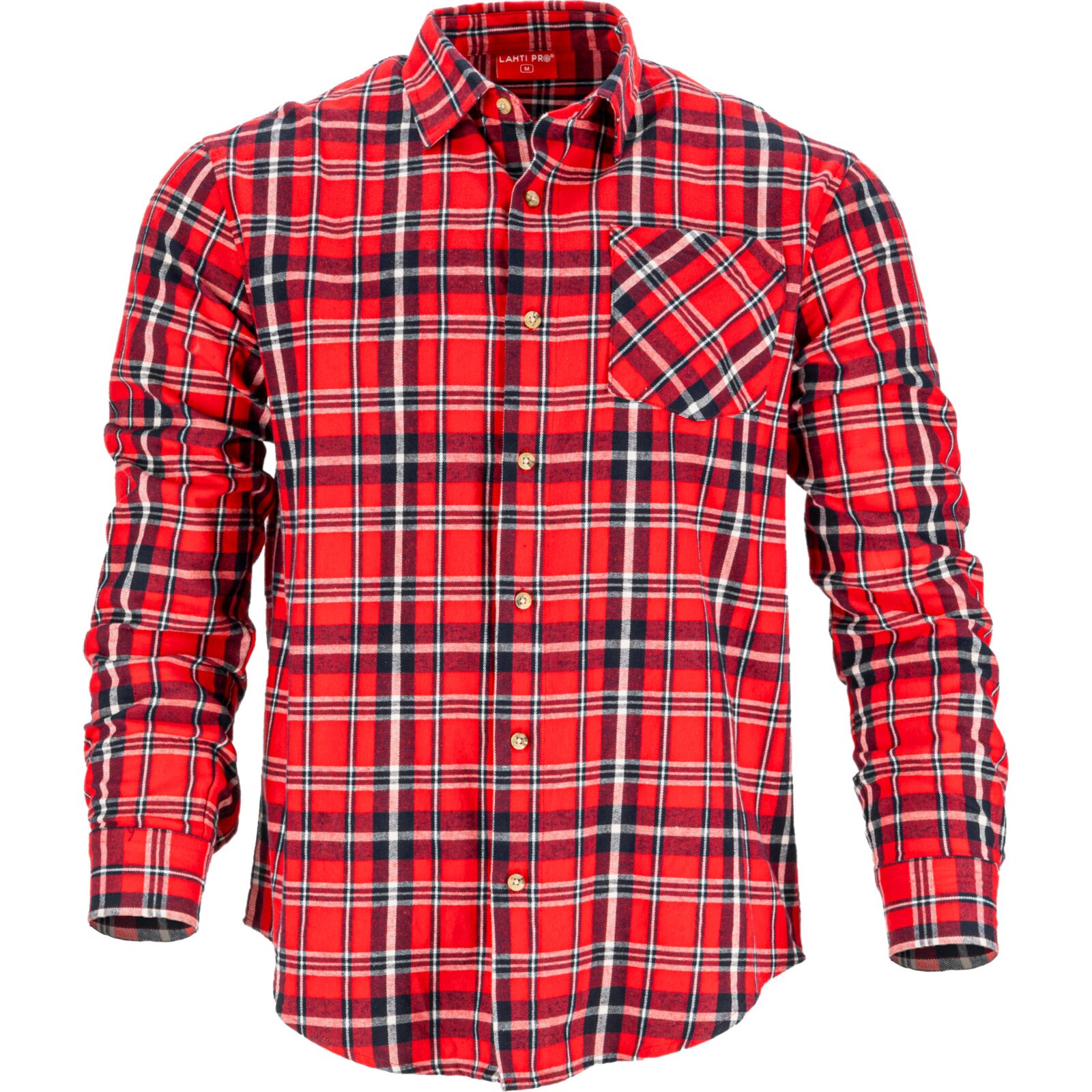 Flanellskjorta röd-marinblå 170 g/m² S