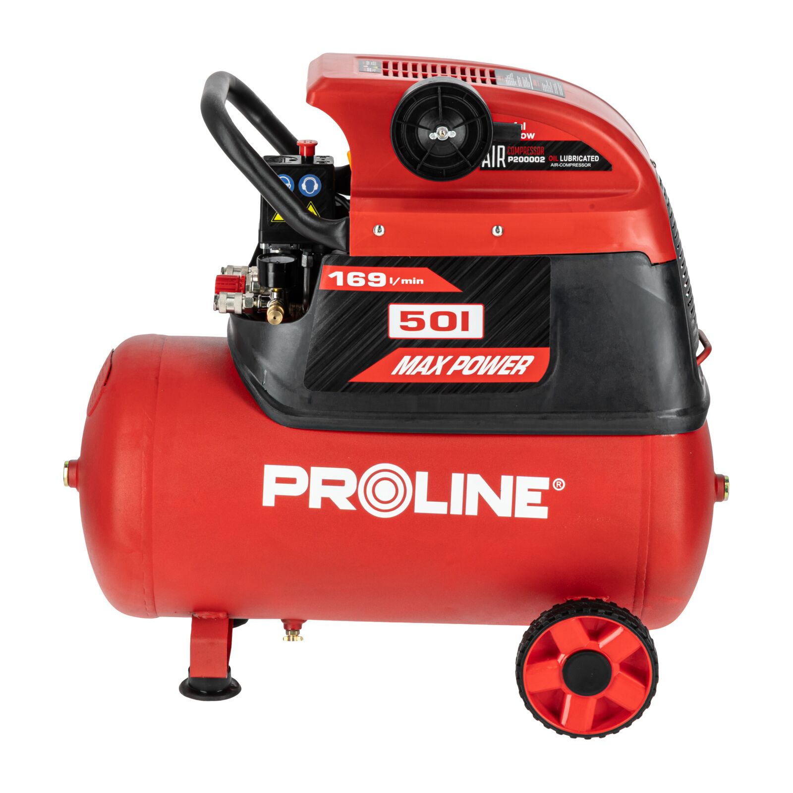 Oil-Lubricated Compressor 50L, 169 l/min, 8 bar, 1500W, 26 kg, Proline