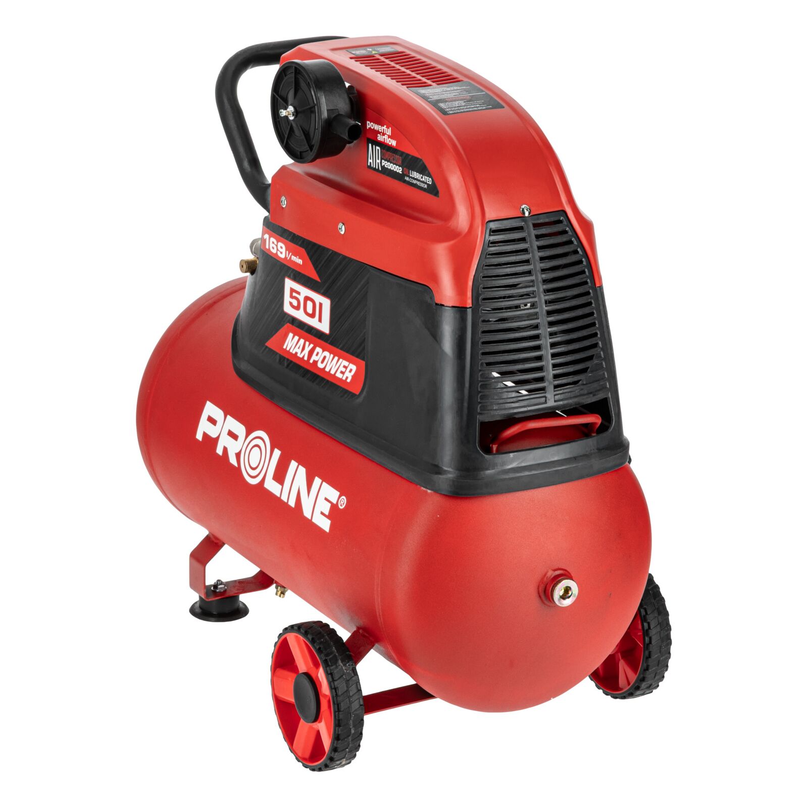 Oil-Lubricated Compressor 50L, 169 l/min, 8 bar, 1500W, 26 kg, Proline