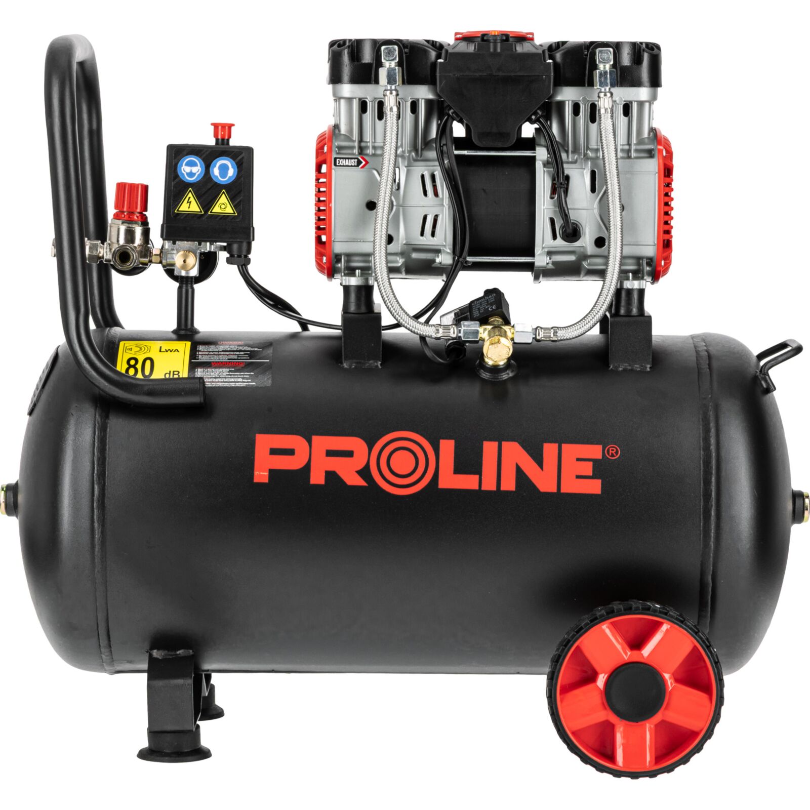 Kompresor oljefri 50L 254 l/min, 1500W, 8 bar, 58.1 dB, 25 kg, 3-lagers stål, Proline