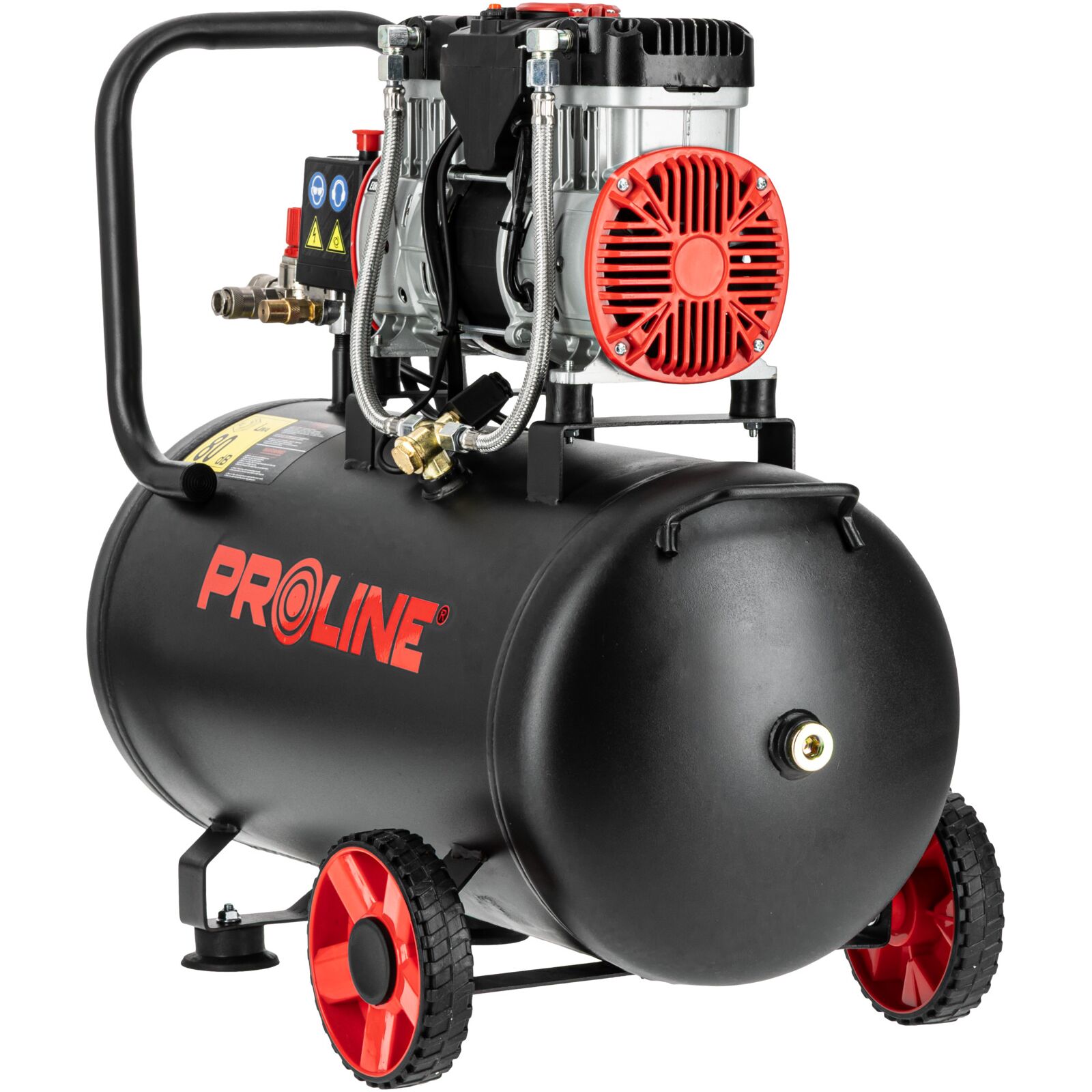 Kompresor oljefri 50L 254 l/min, 1500W, 8 bar, 58.1 dB, 25 kg, 3-lagers stål, Proline