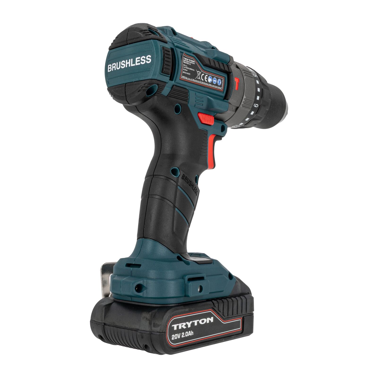 Cordless Drill Driver 20V Brushless, Impact 50Nm 2 x 2Ah, Tryton