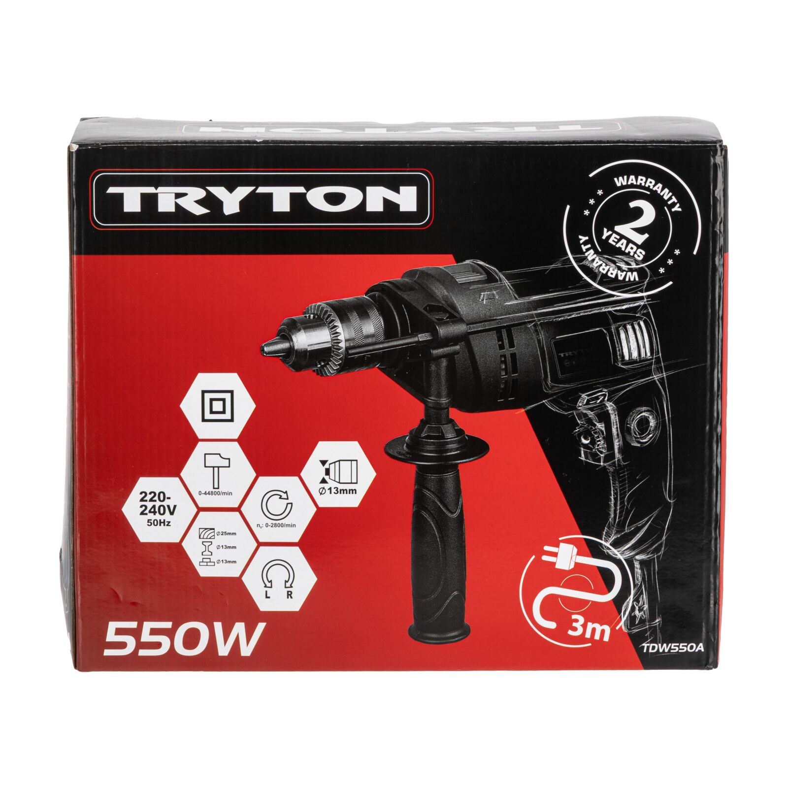 Impact Drill 550 W with 13 mm Key Chuck