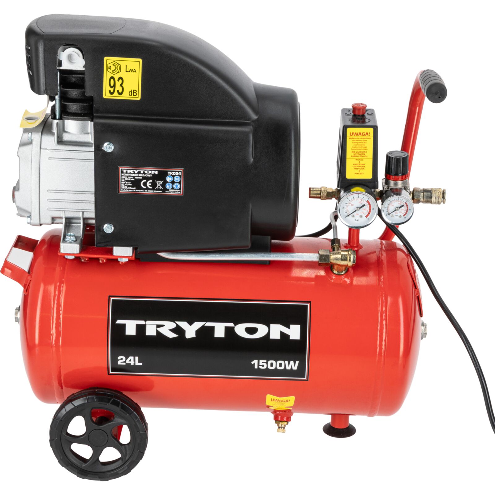 Oil compressor 24L 1500W/2Hk, 8 bar, 206L/min