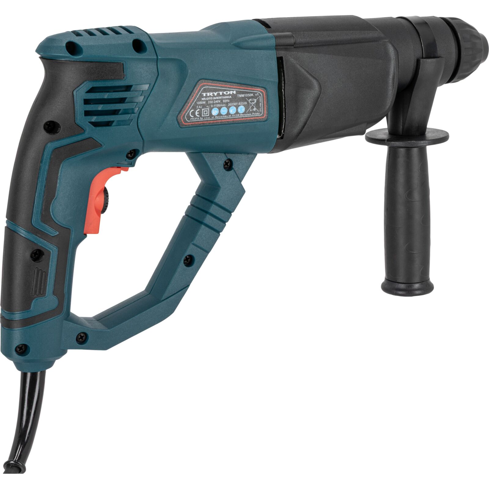 Borrhammare SDS+ 1050W 4 funktioner, väska, tillbehör, Tryton