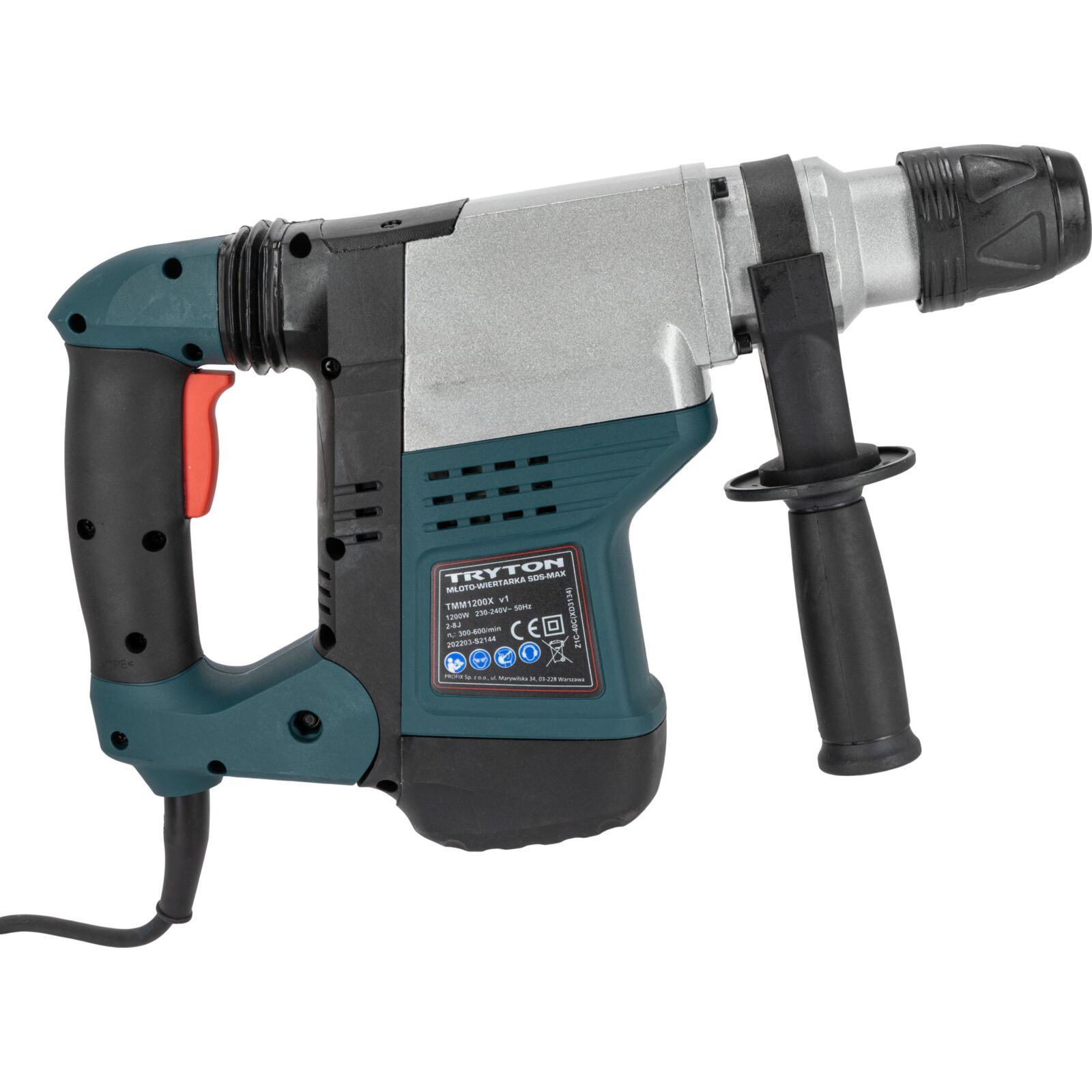 Borrhammare 1200W SDS-Max 40 mm, Tryton TMM1200X
