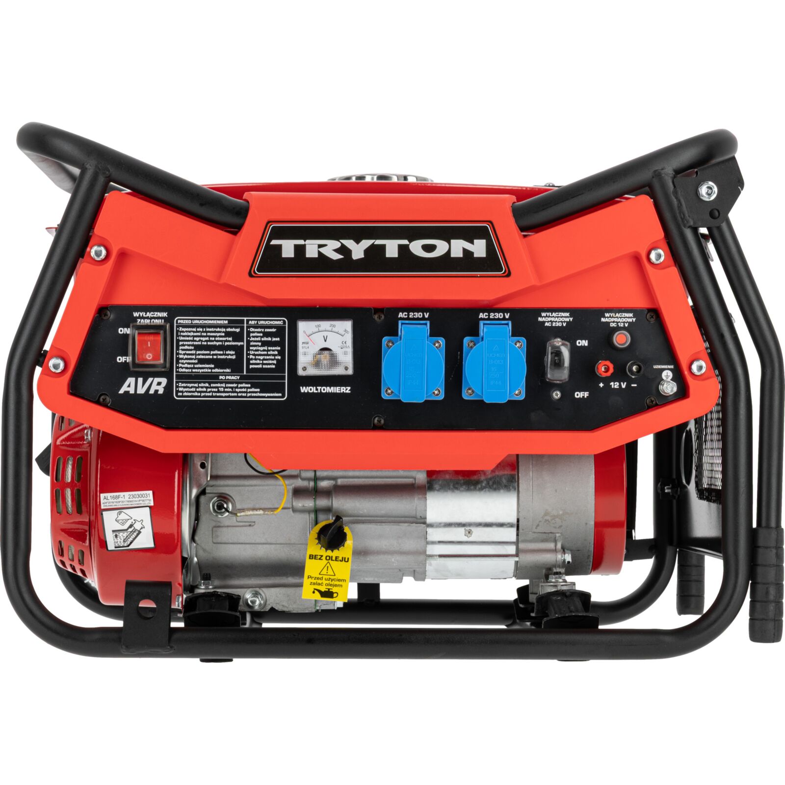 Elver, bensin generator 2000W, AVR, 2 x 230V, 12V, Tryton