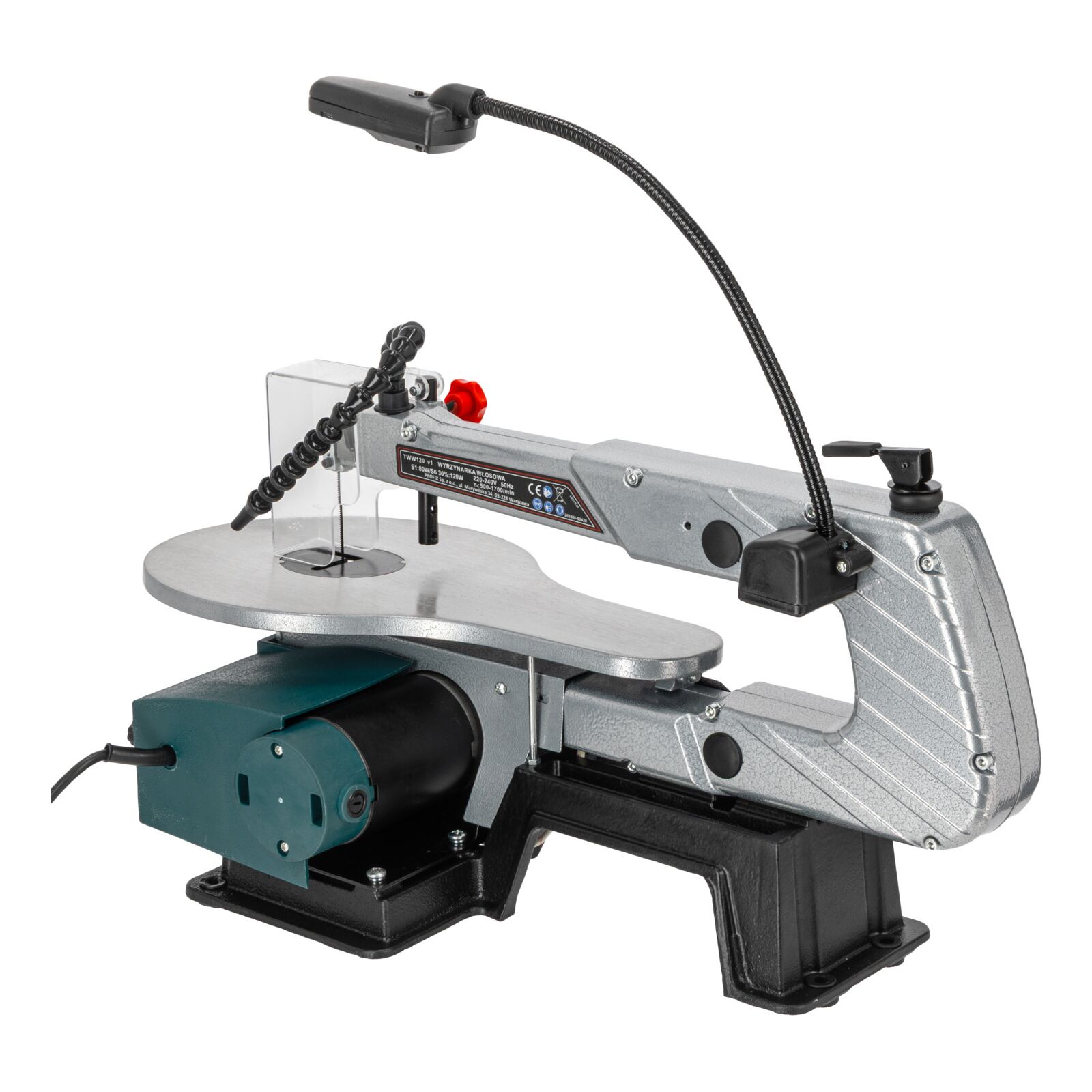 Rundsåg, elektrisk 120W, 133 mm, 500-1700 RPM, LED belysning