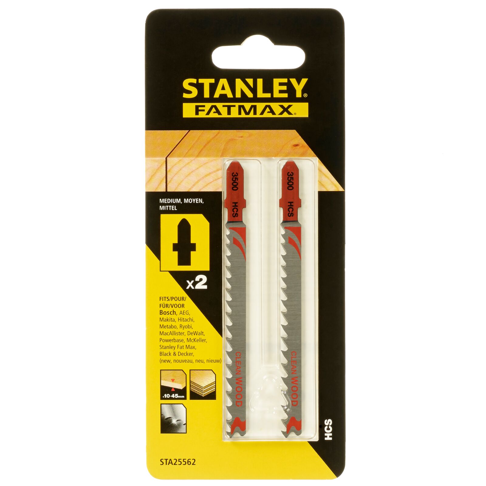 Sticksågsblad T-skaft HCS för trä | Stanley