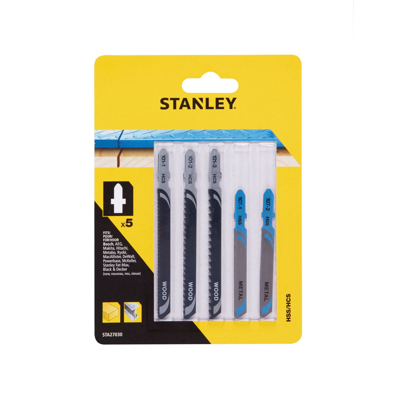Sticksågsblad T-fäste, 5 st | Stanley