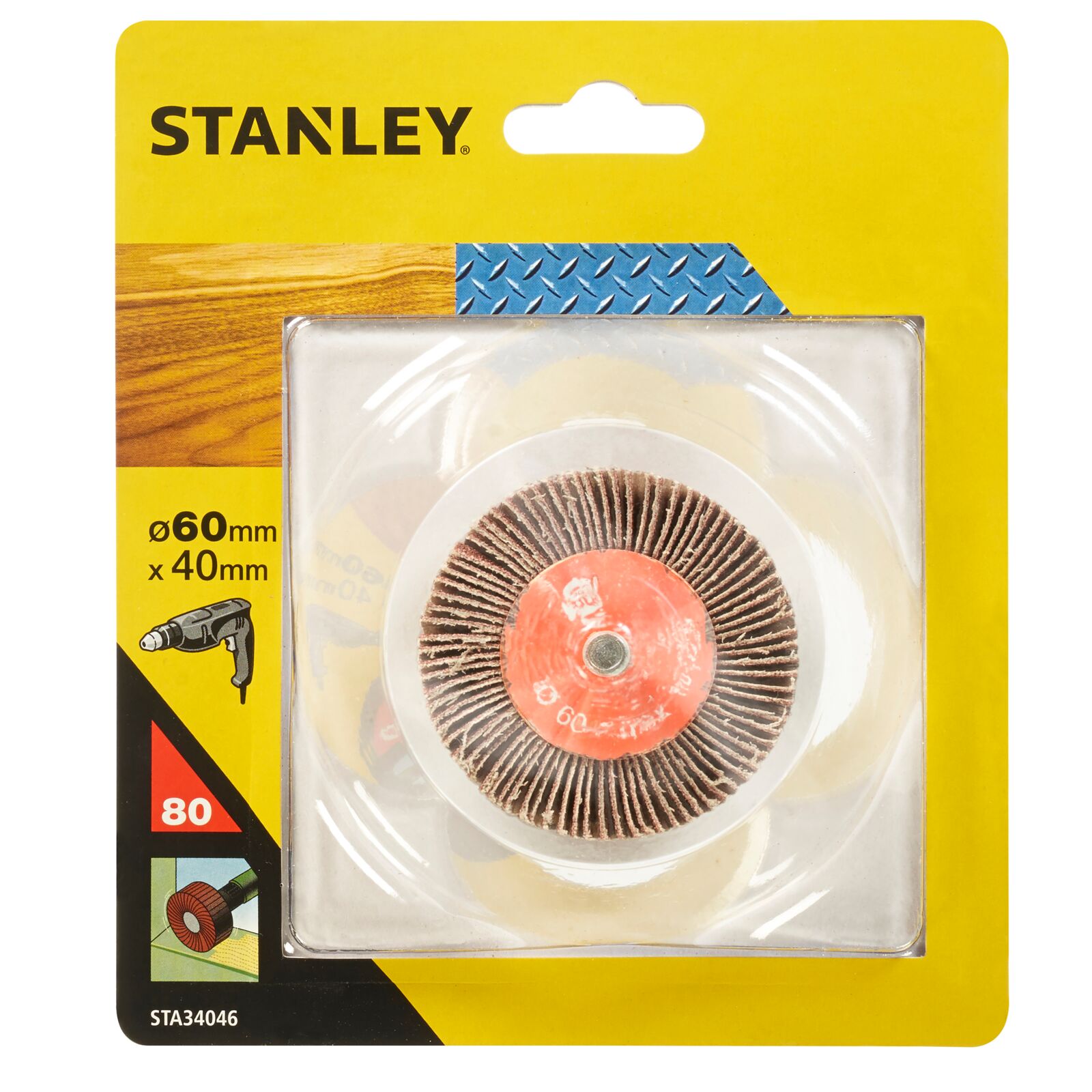 Flap Wheel 40 x 20 mm, 80 Grit | Stanley