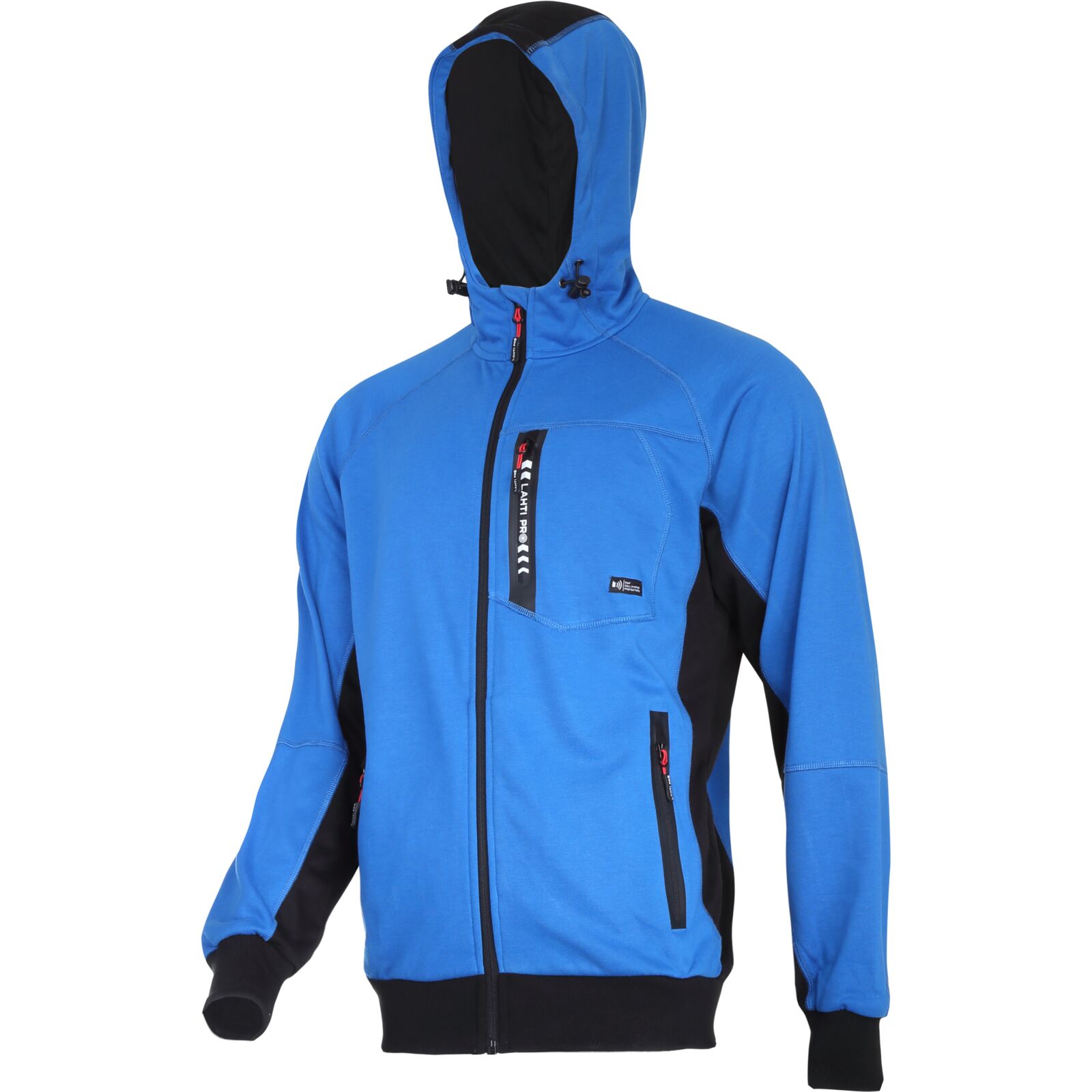 Hooded sweatshirt with zip blue-black, S, CE