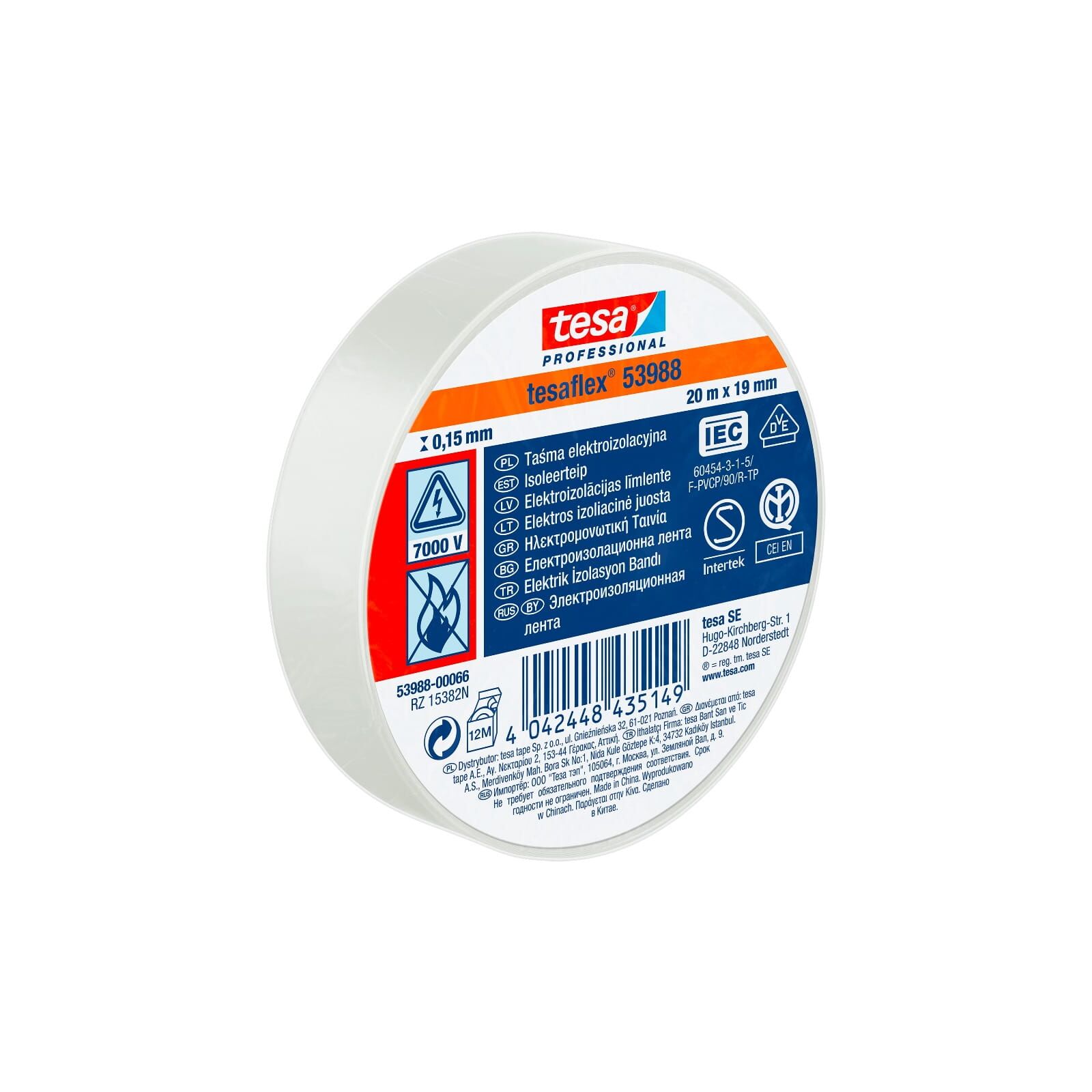 PVC Insulating Tape 7000 V, 19 mm | Tesa