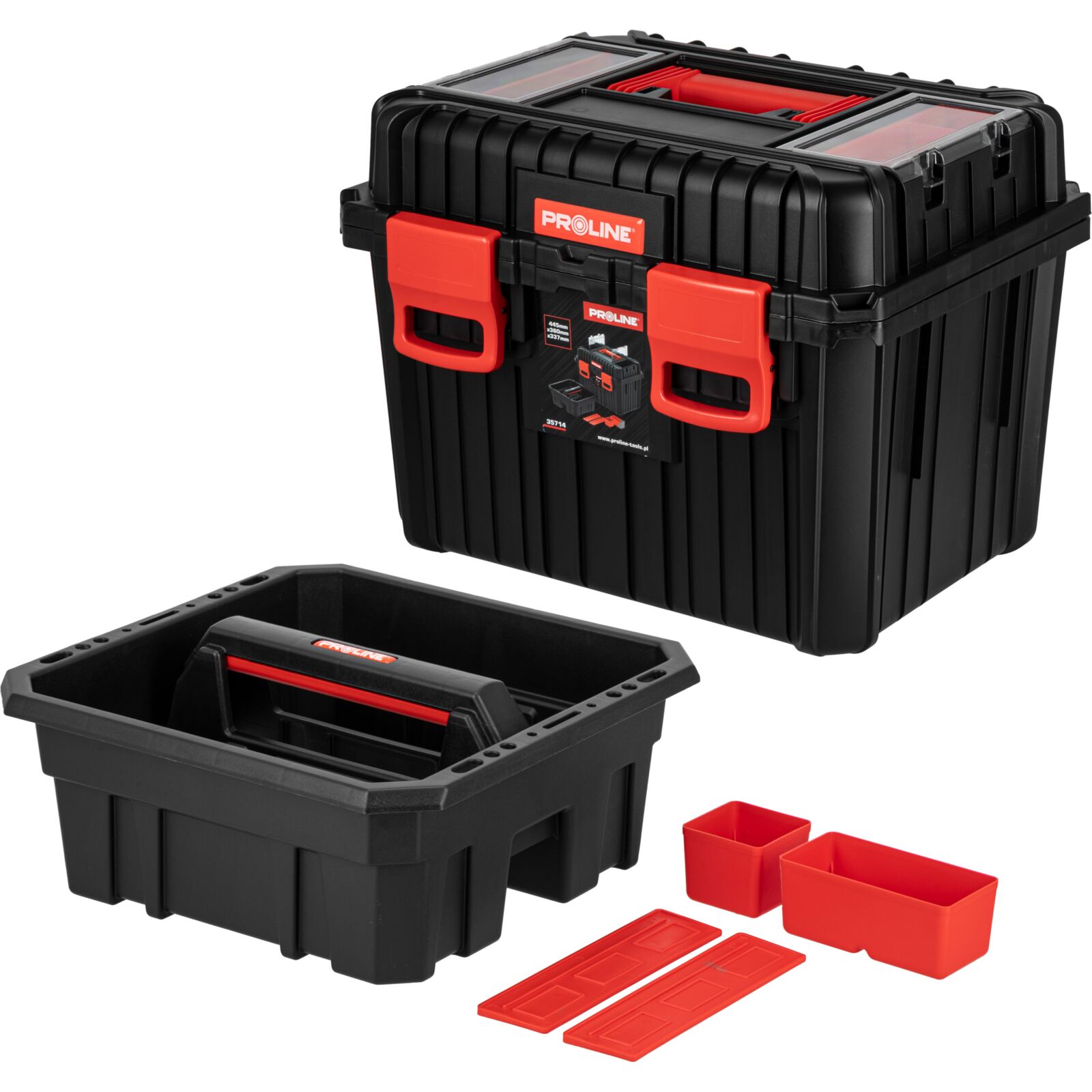 Toolbox 445 x 360 x 216 mm, Durable Polymer, Proline