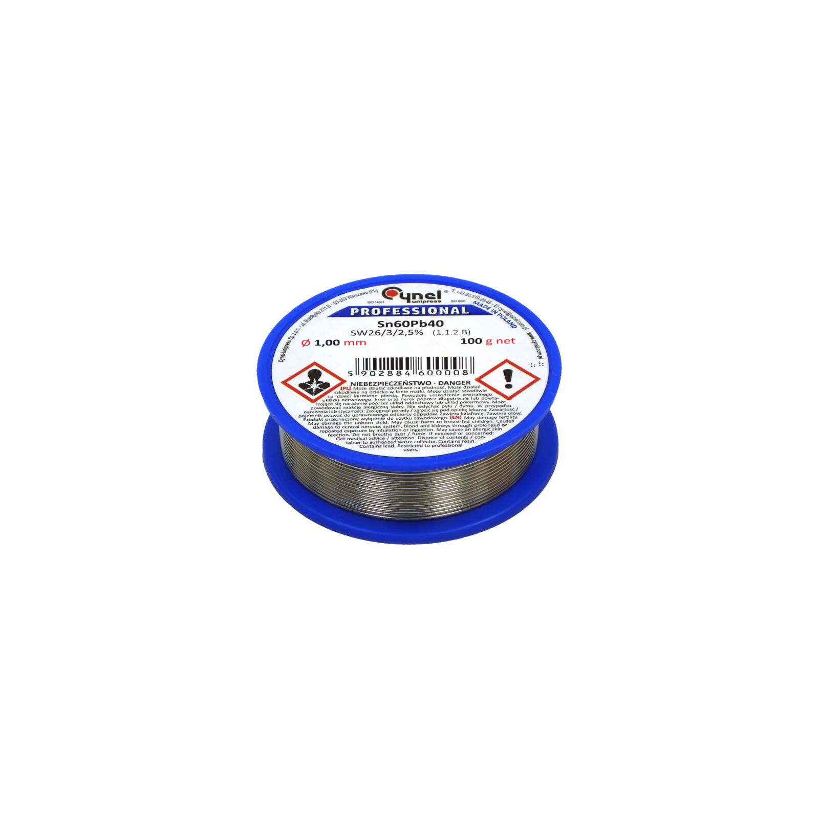 Lödtenn LC60 Ø 1,0 mm, 100 g spole