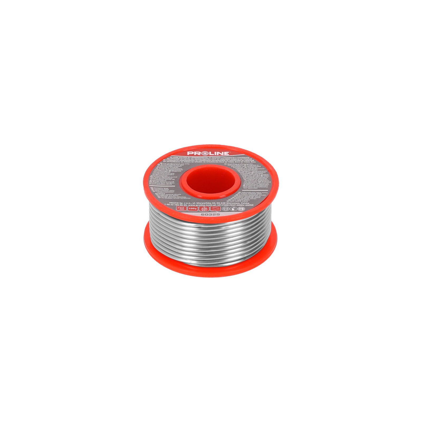Lödtråd 60/40/2, 5%, Dia=2, 00 mm, 100g, Proline