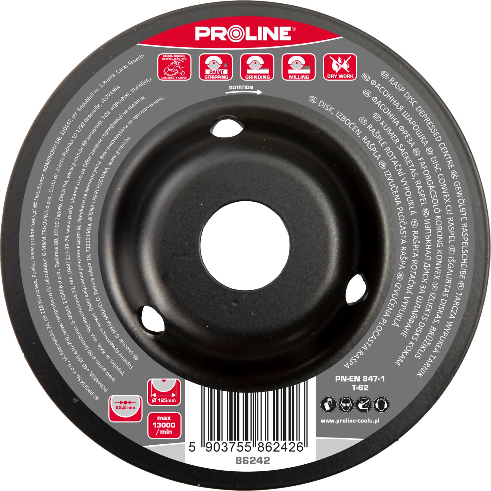 Raspskiva A 125 mm PROLINE