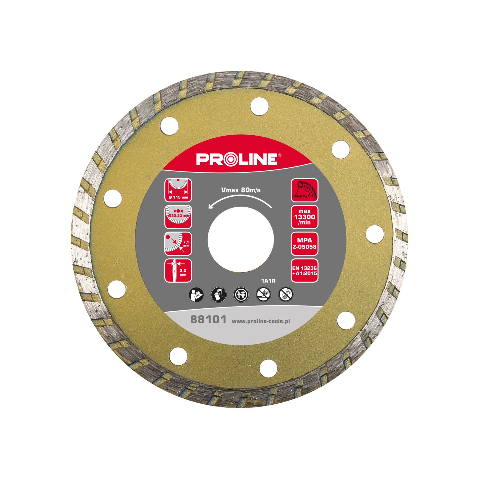 Turbo Diamantskiva 180 mm, Tjocklek 2.7 mm, Hål 22.23 mm, Proline