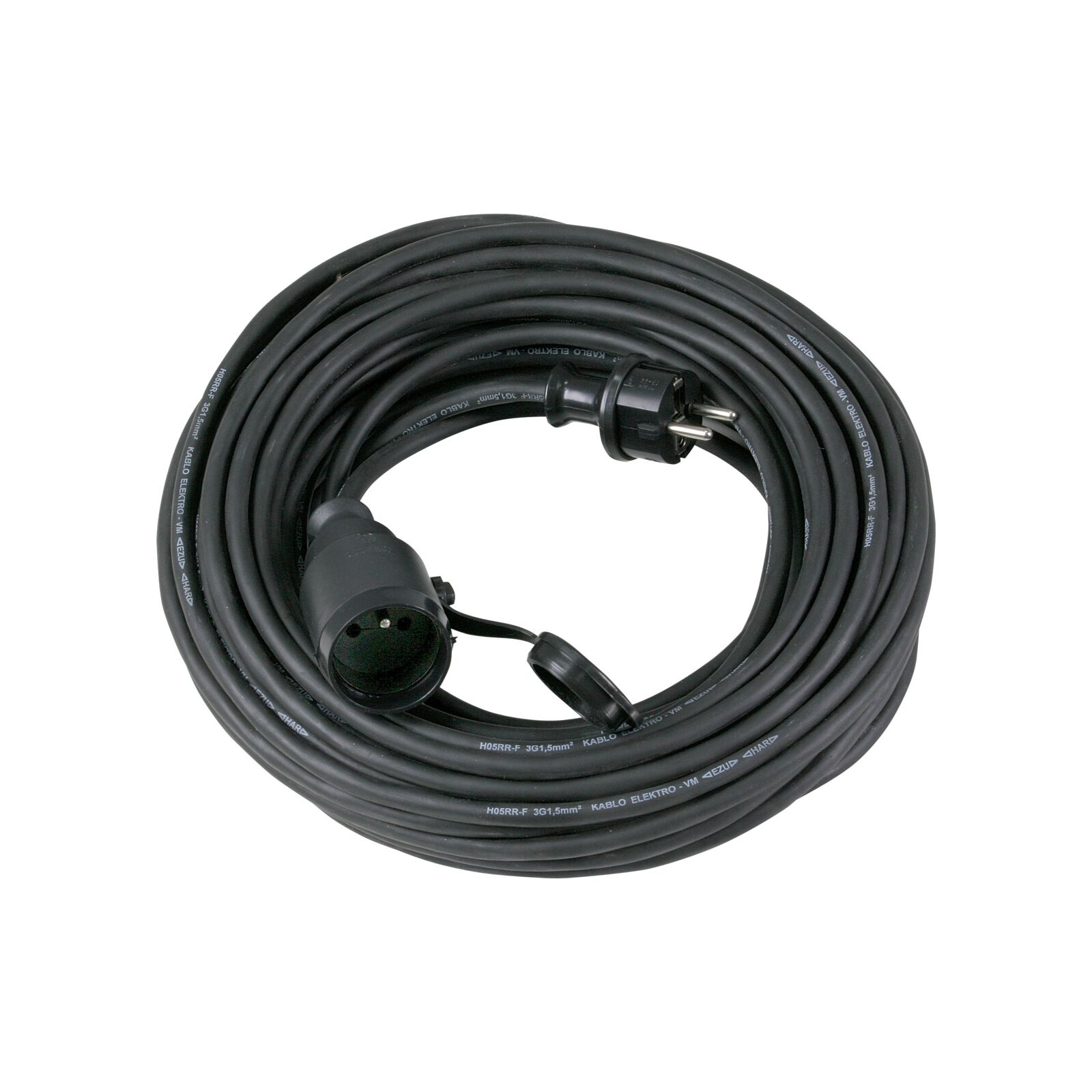 Gummiförlängningskabel IP44 3 x 1,5 mm² 20 m