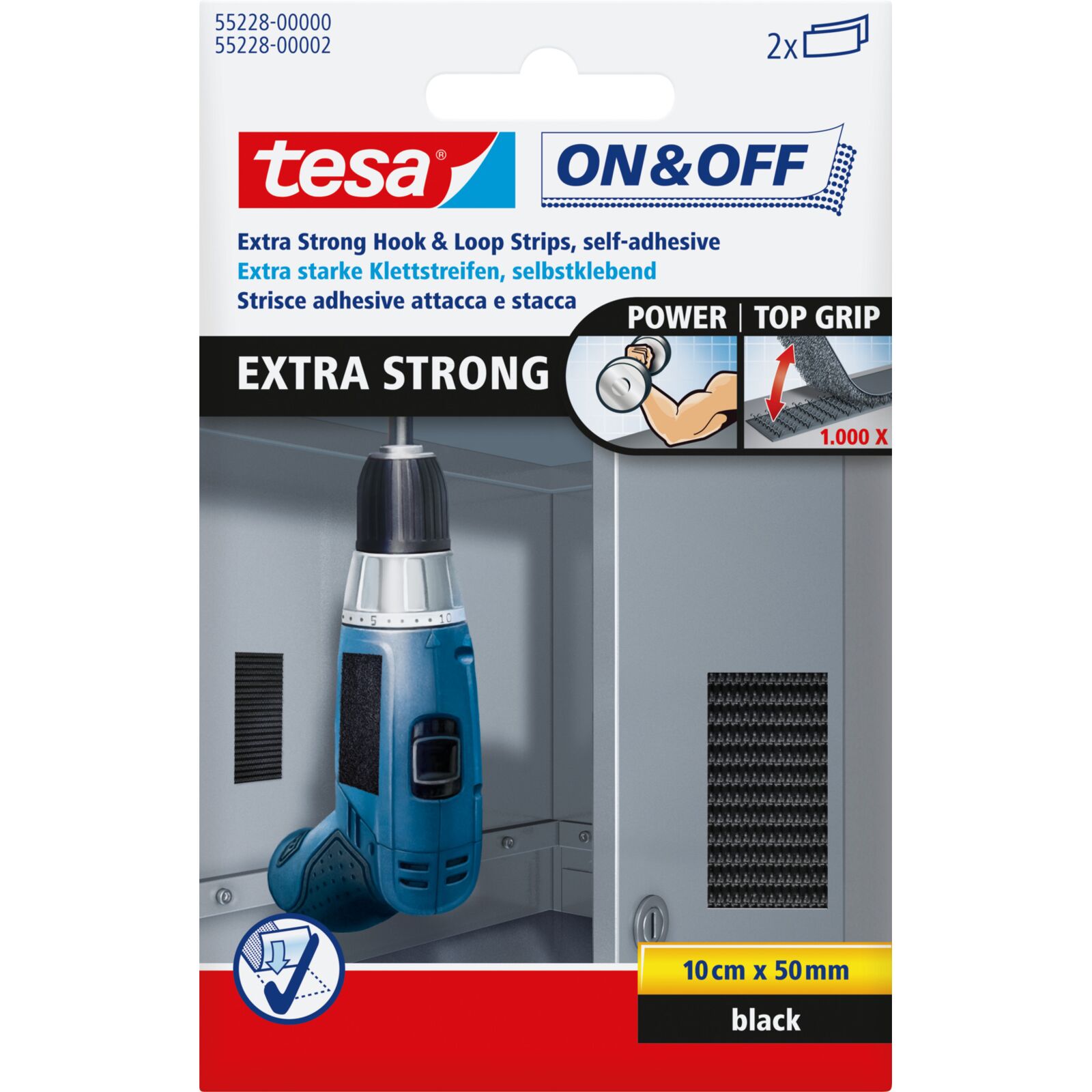 Monteringskardborre 10 cm: 5 cm, svart | Tesa