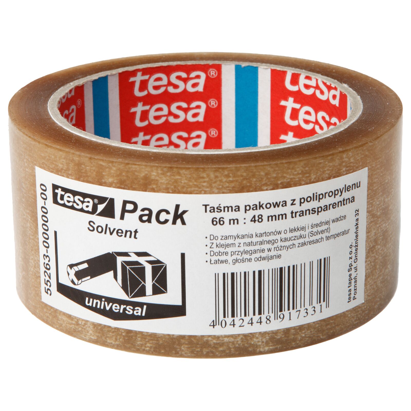 PP packaging tape, 66 m x 48 mm, clear | Tesa