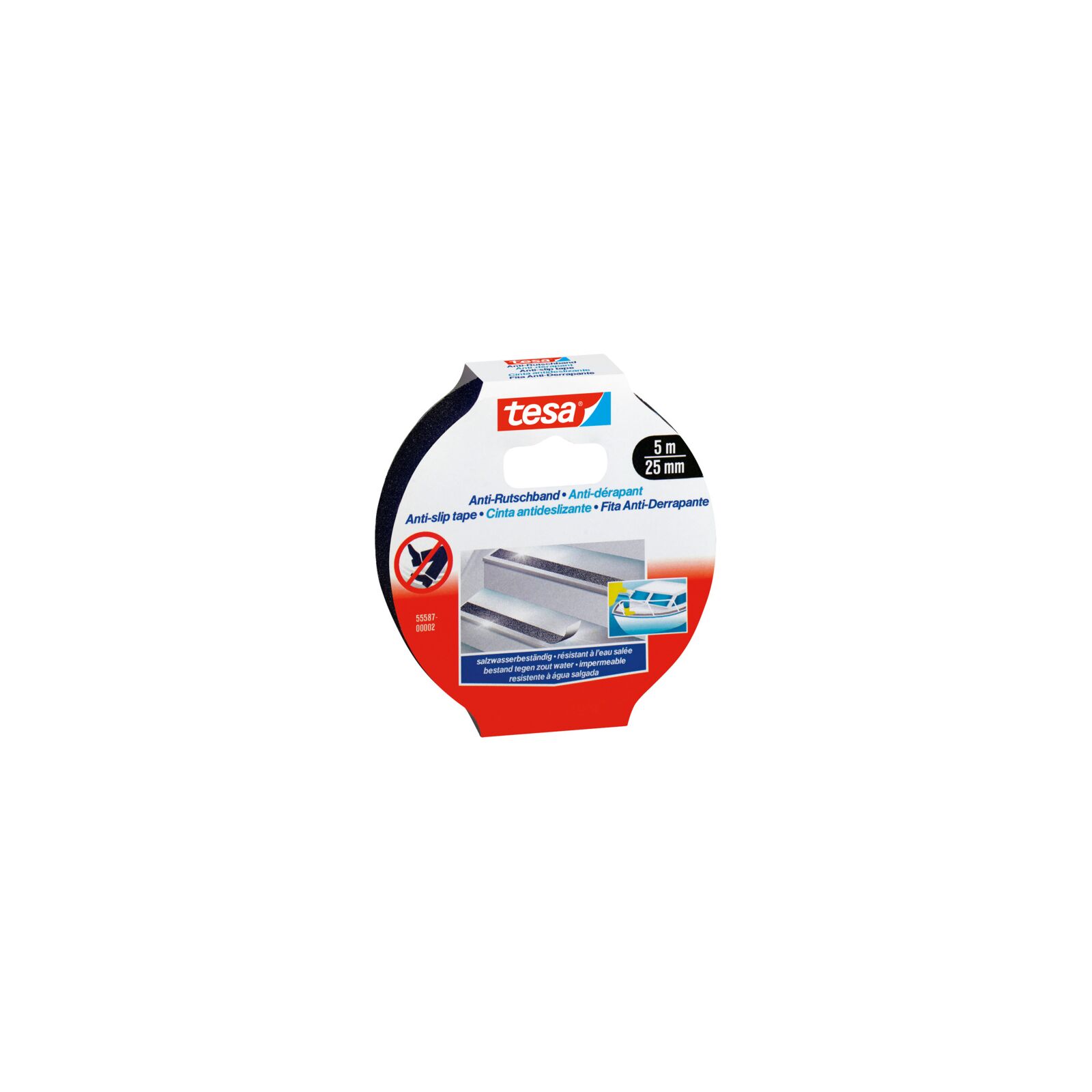 Non-slip tape 25 mm x 5 m, black | Tesa