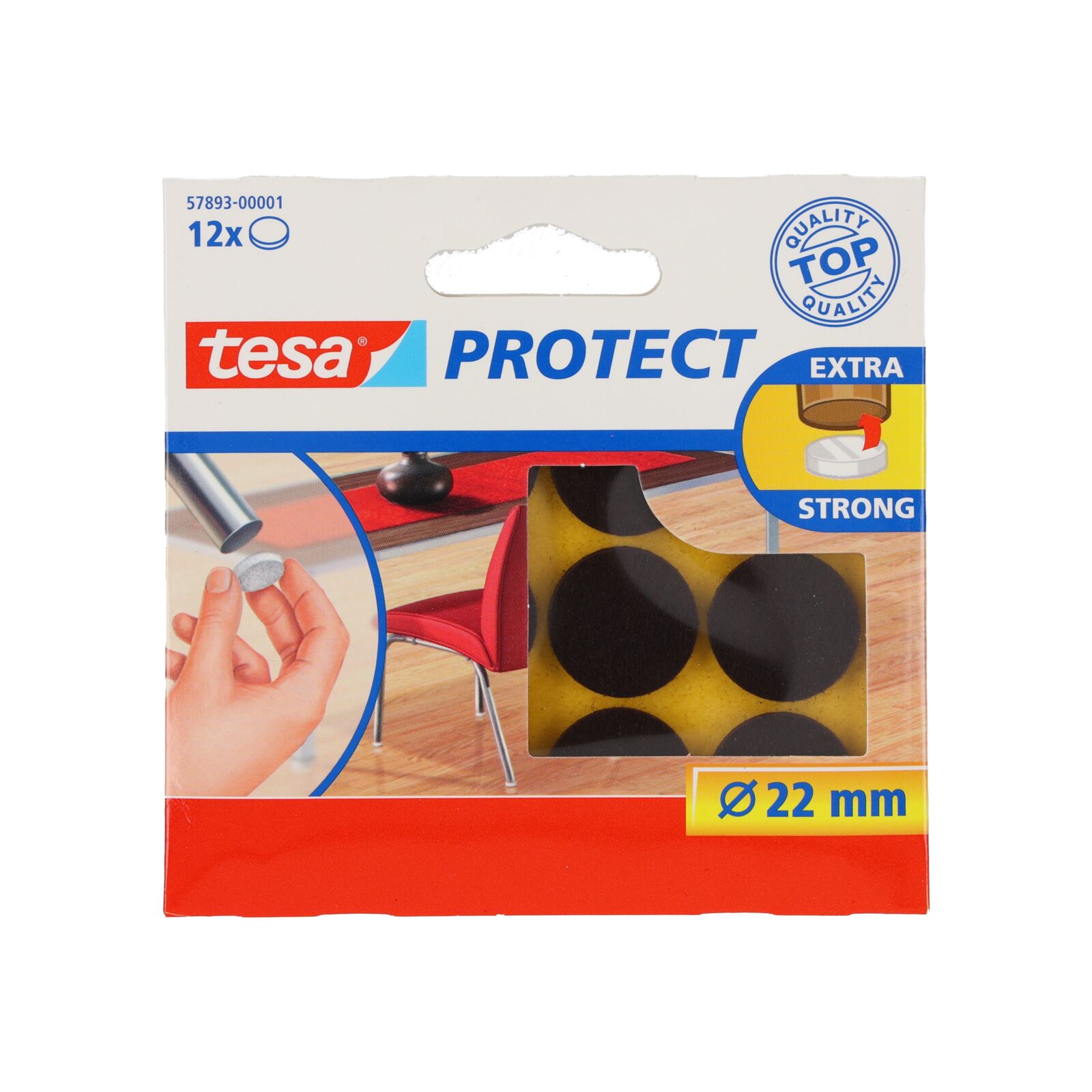 Felt pads 22 mm, brown, 12 pcs | Tesa