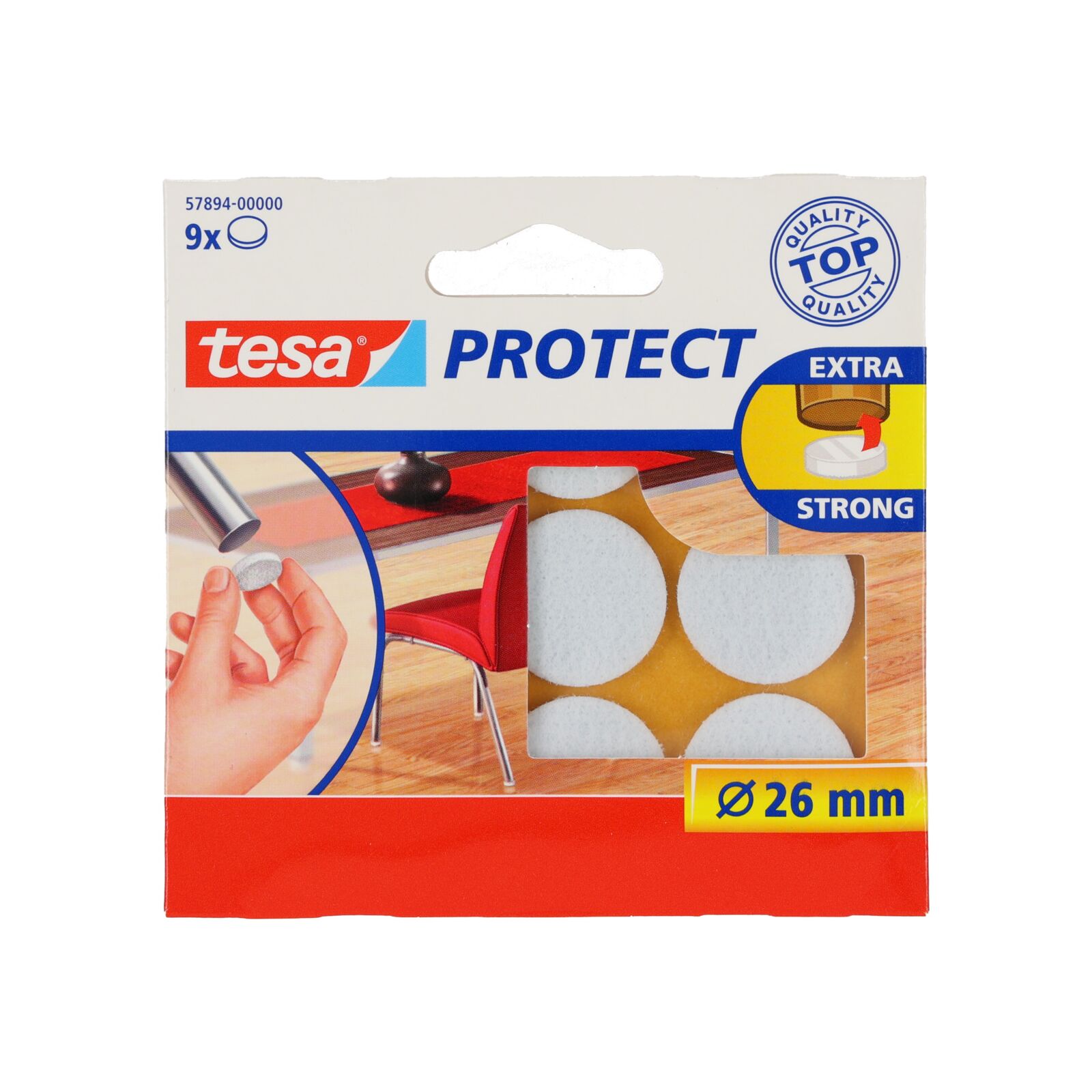 Felt Pads 26 mm, White, 9 pcs | Tesa