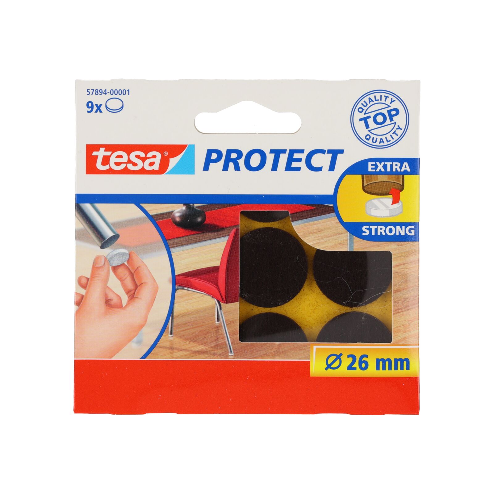 Filtdynor 26 mm, bruna, 9 st | Tesa