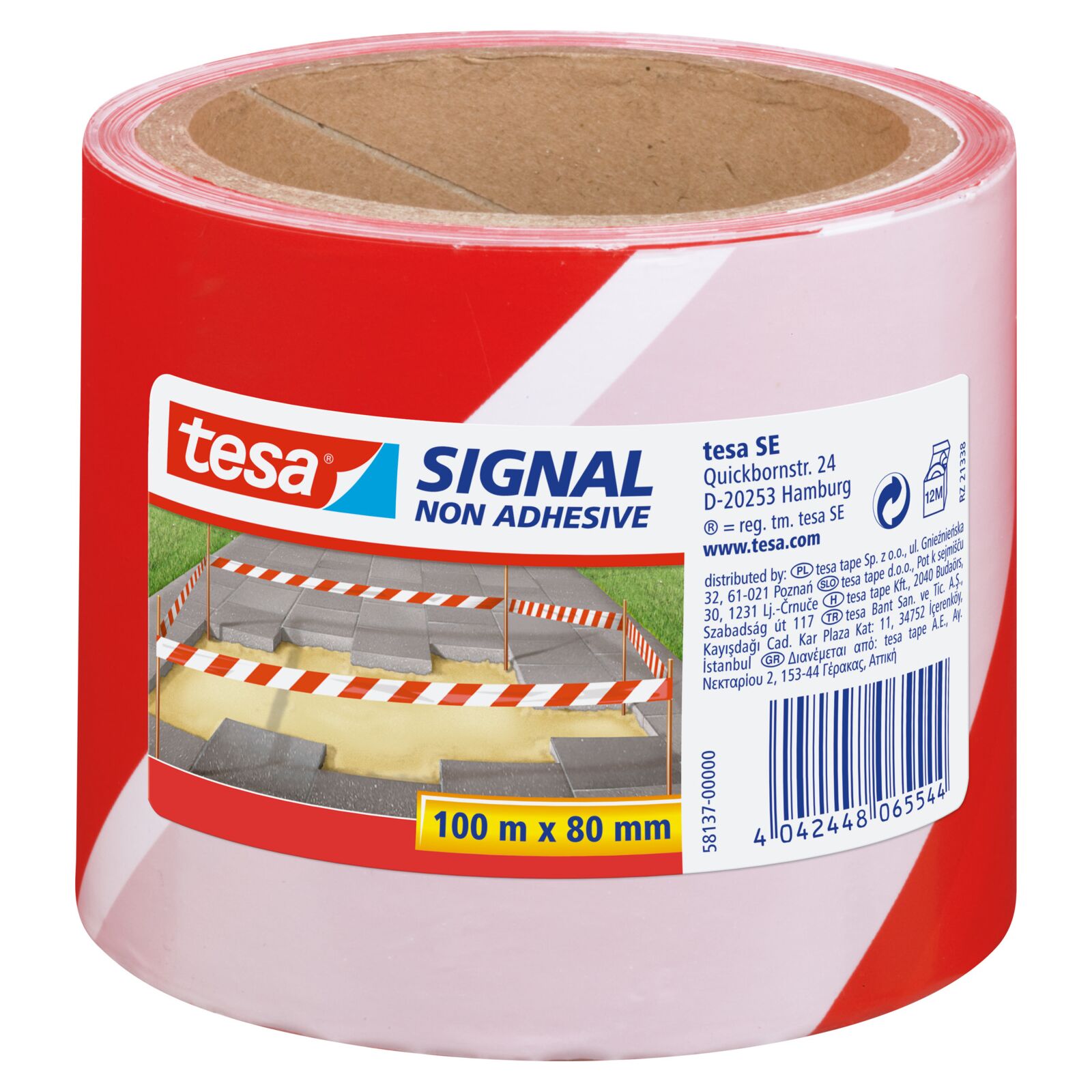Varningstejp utan lim 100 m x 80 mm | Tesa