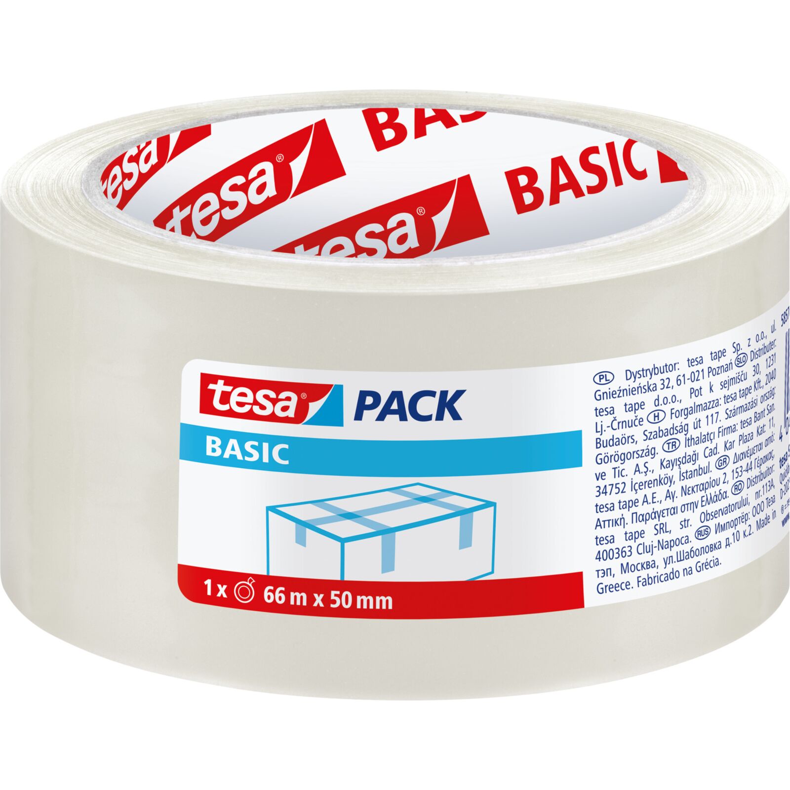 Förpackningstejp 40 m, 45 mm, transparent | Tesa