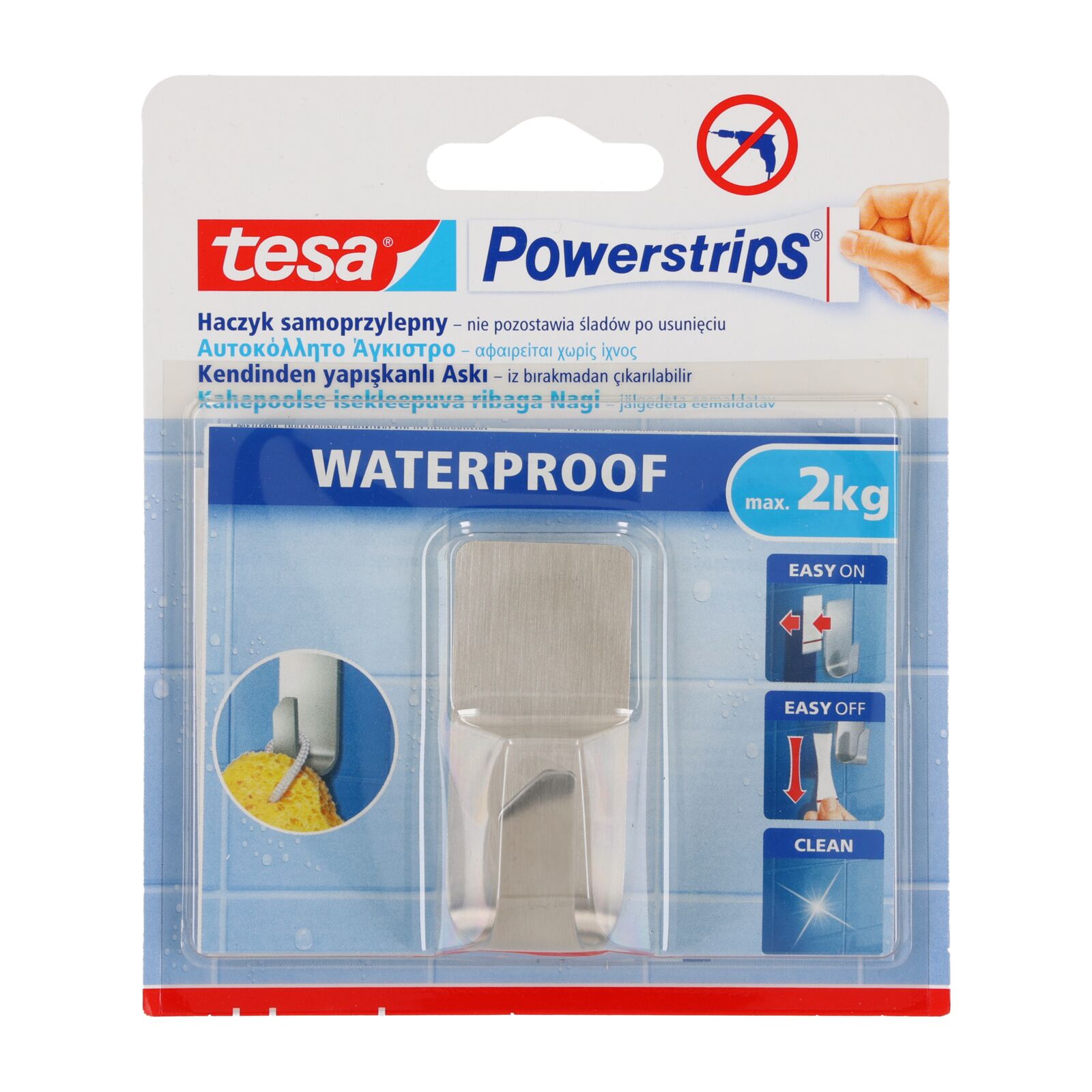 Adhesive hook Powerstrips Waterproof | Tesa