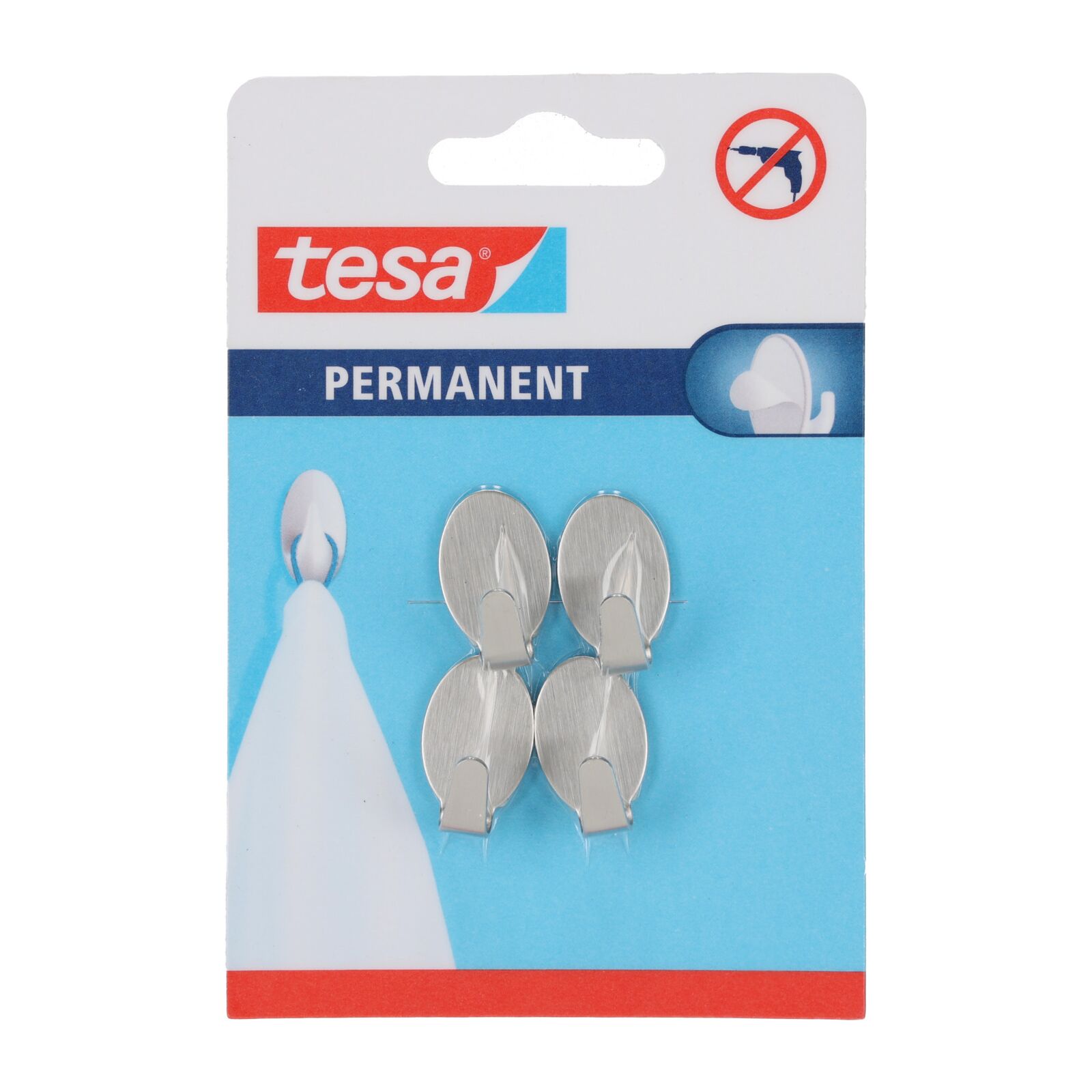 Permanenta krokar 4 st XS, metall | Tesa