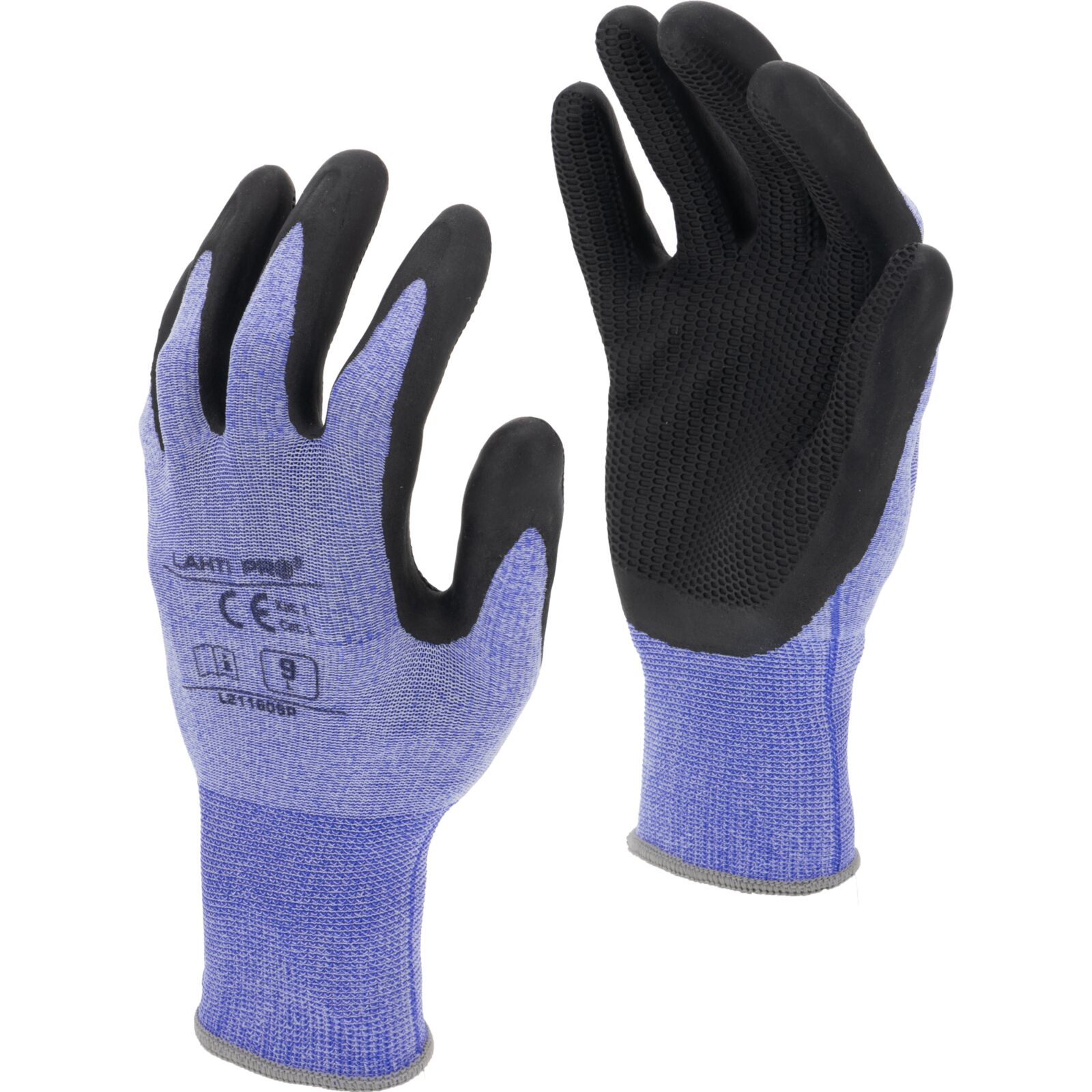 Latex coated gloves black-blue size 11