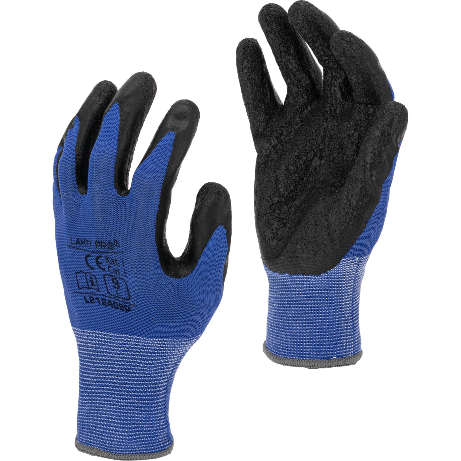 Latex-coated gloves size 8, 12 pairs