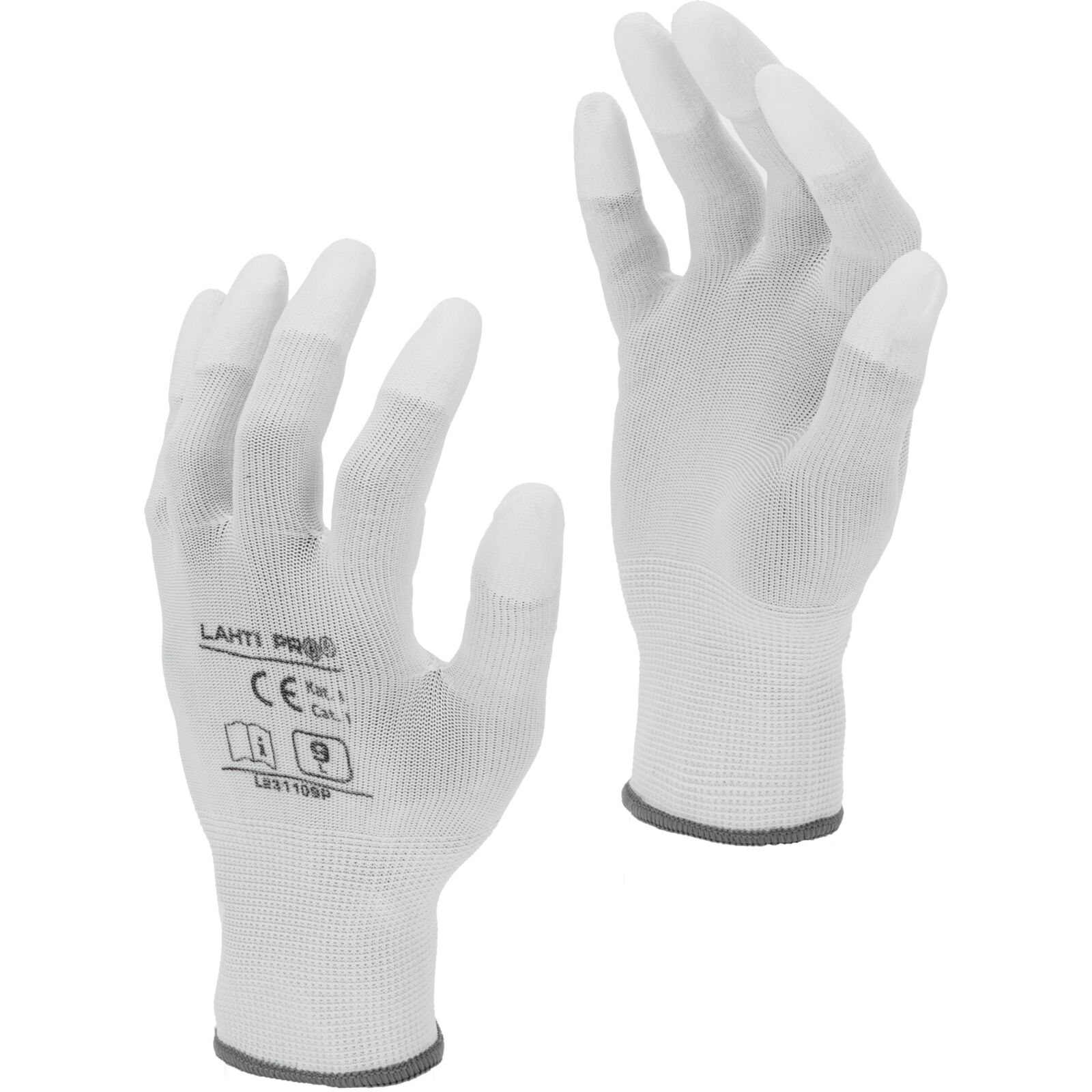 Gloves with PU Fingertip Coating, Size 7