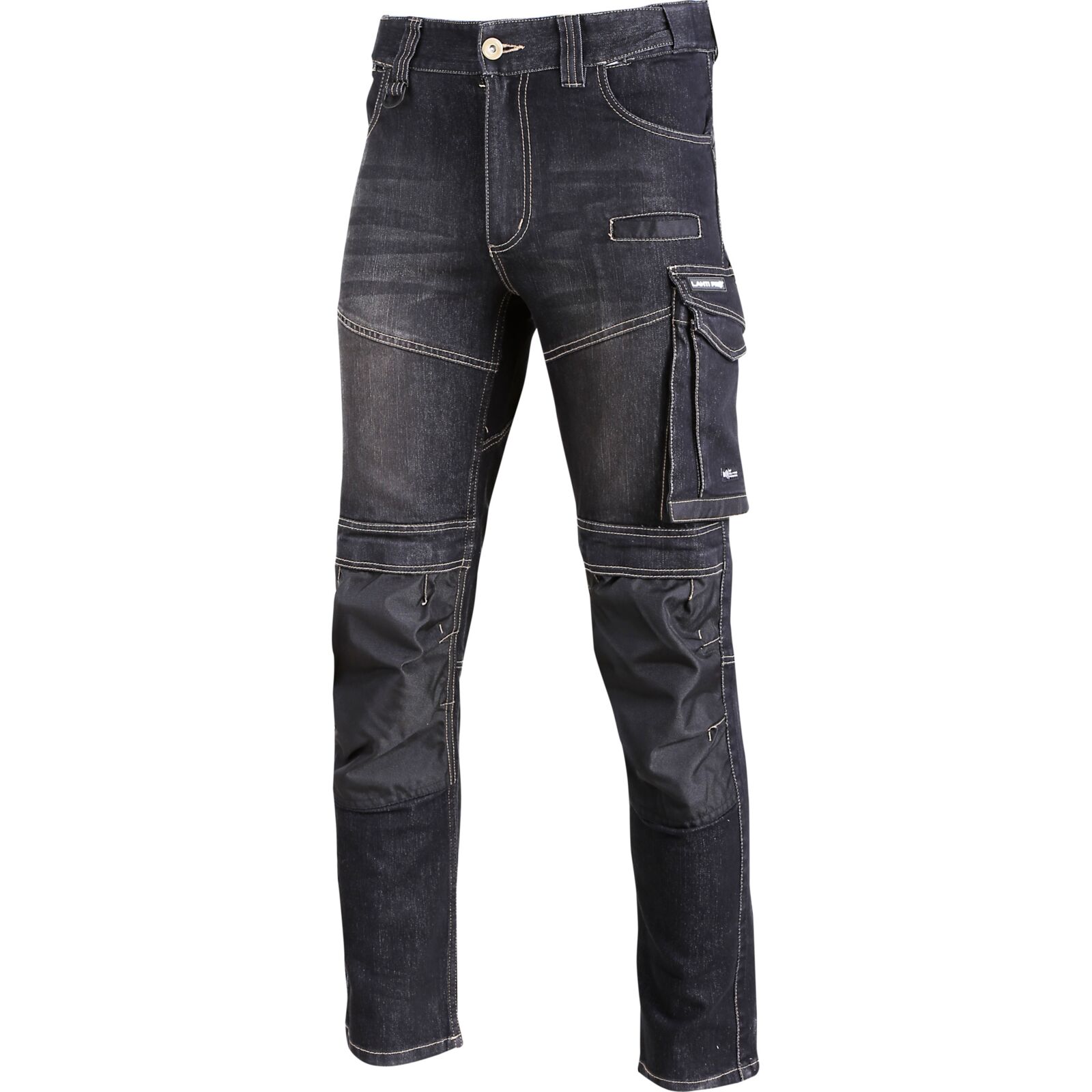Jeans Trousers, Black, Stretch, Reinforcements, S, CE, LAHTI