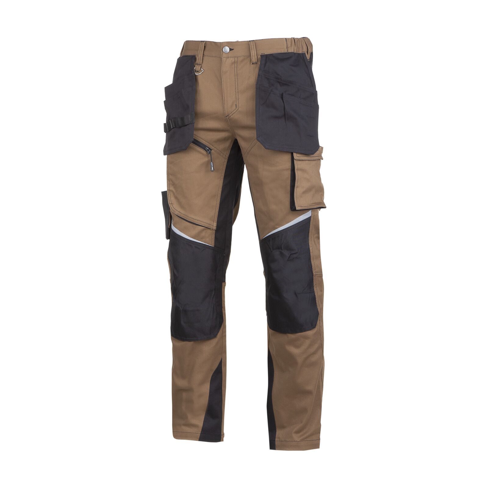 Work trousers brown-black S, slim fit, CE