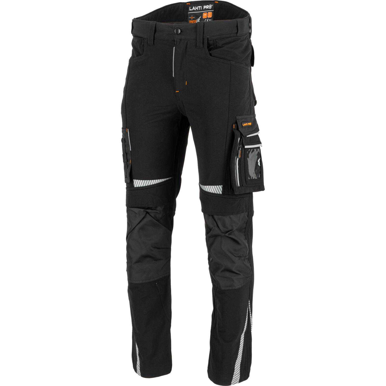 Black stretch trousers S with knee pockets CE