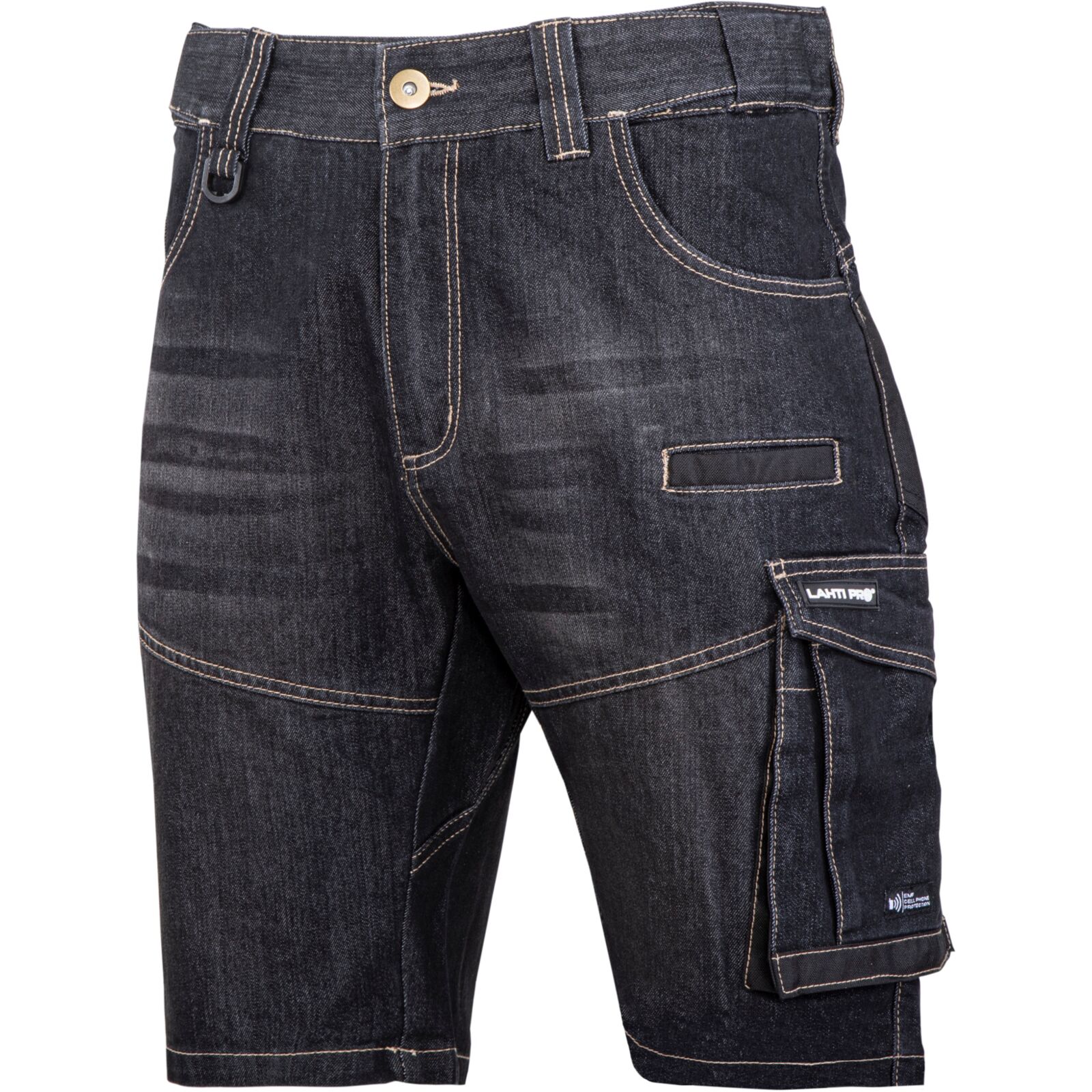 Stretch jeans work shorts, black, S, CE
