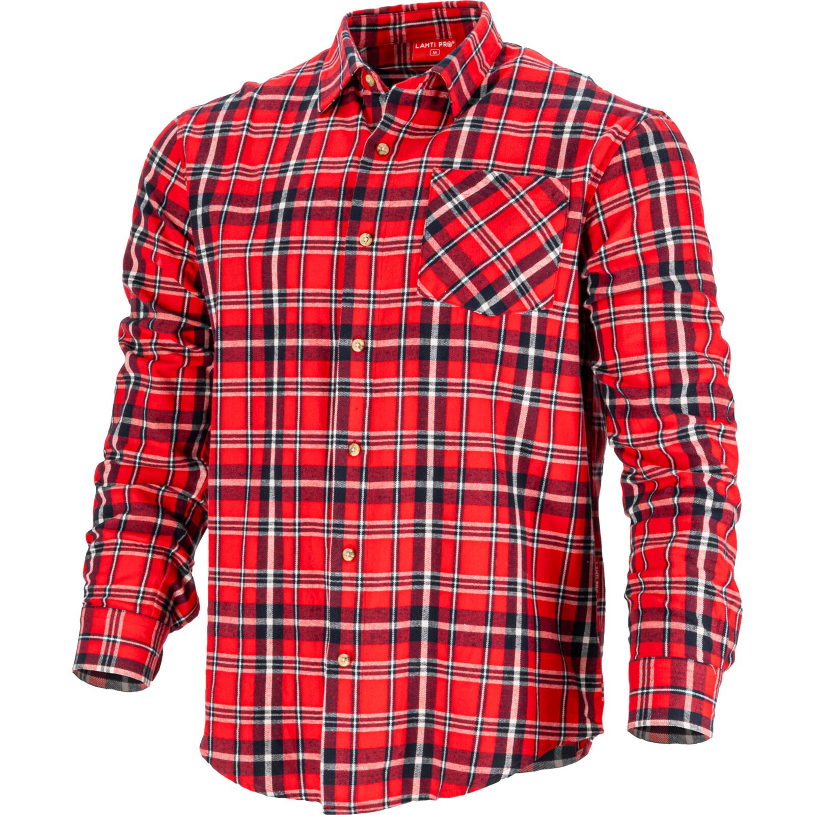 Flanellskjorta röd-marinblå 170 g/m² S