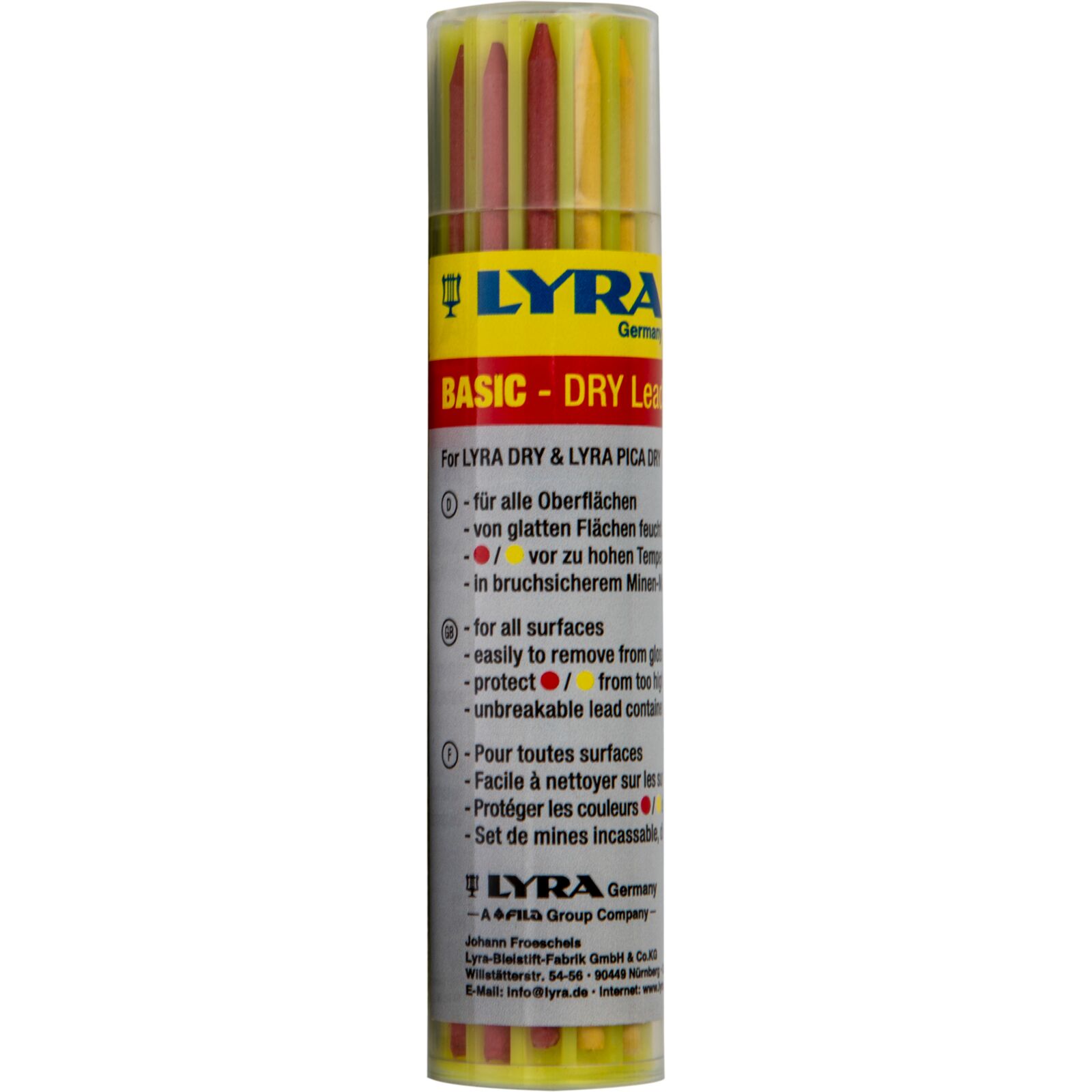 Lyra-Dry Refills set 12 pcs Basic(6*graph, 3*red, 3*yell)