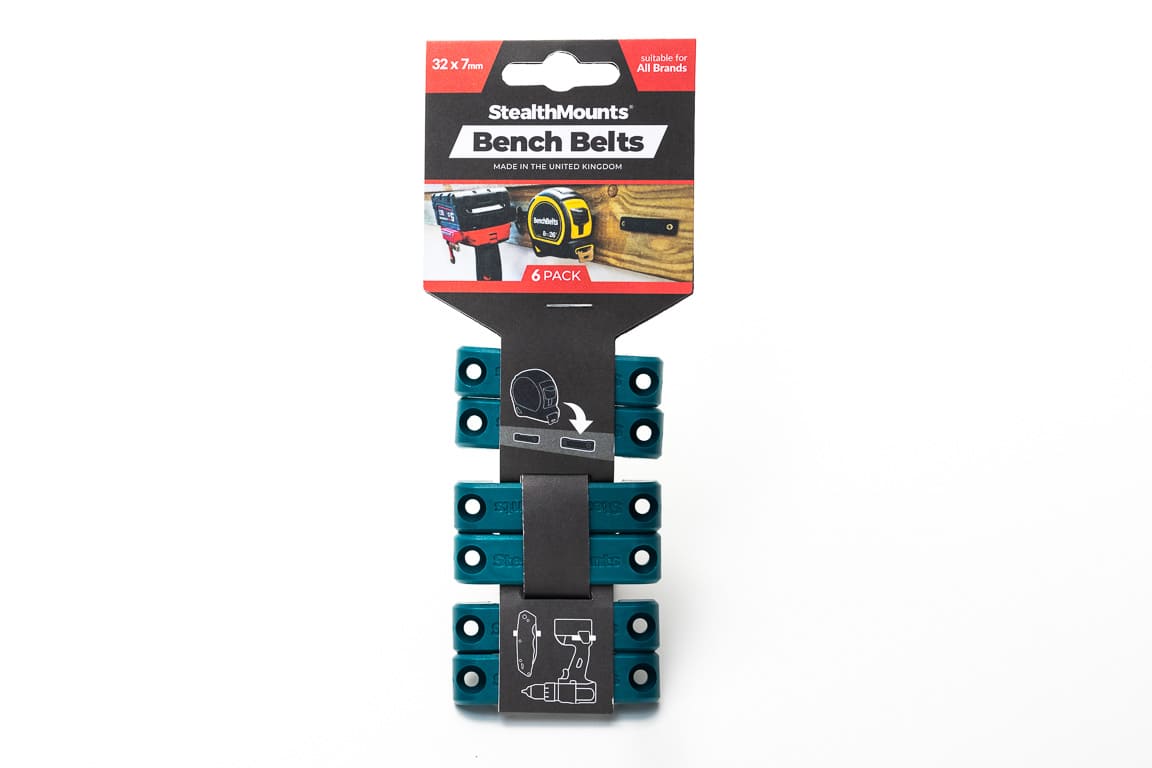 StealthMounts Bench Belt universalhållare 6-pack i svart ABS