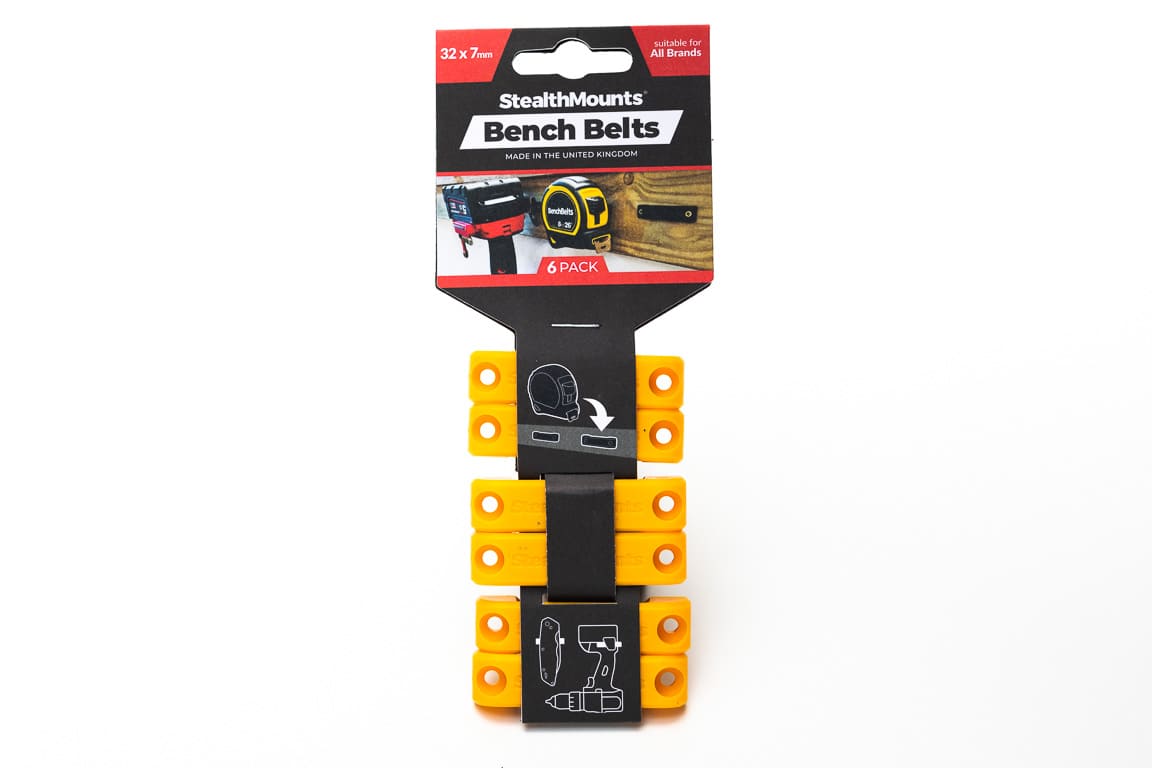 StealthMounts Bench Belt universalhållare 6-pack i svart ABS